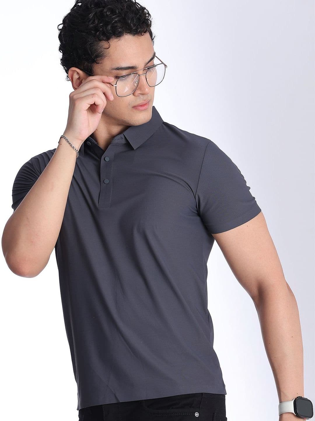 V-Mart Men Polo Collar Slim Fit T-shirt - view 1