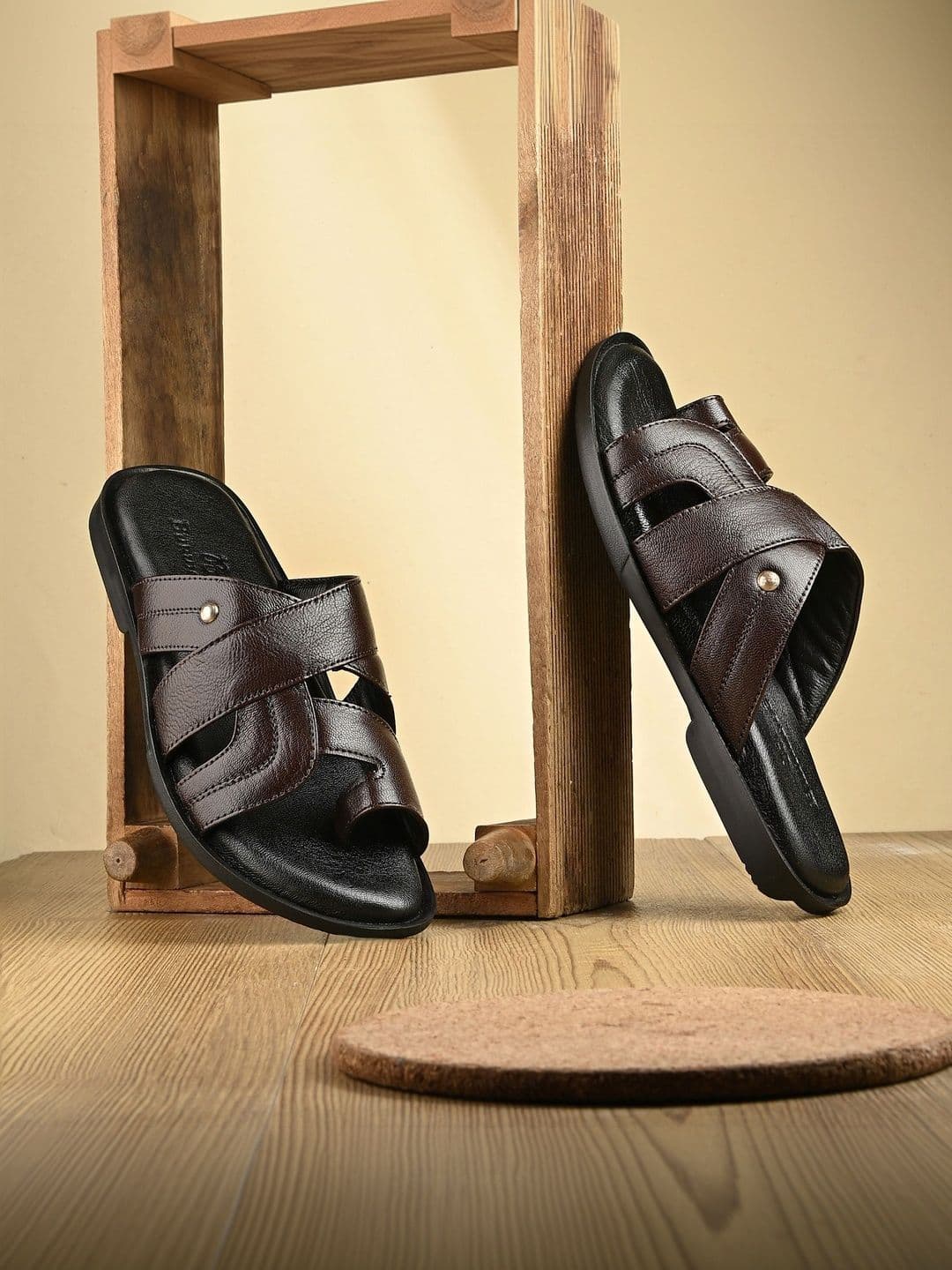 House of Pataudi Men Leather Shoe-Style Sandals - view 1