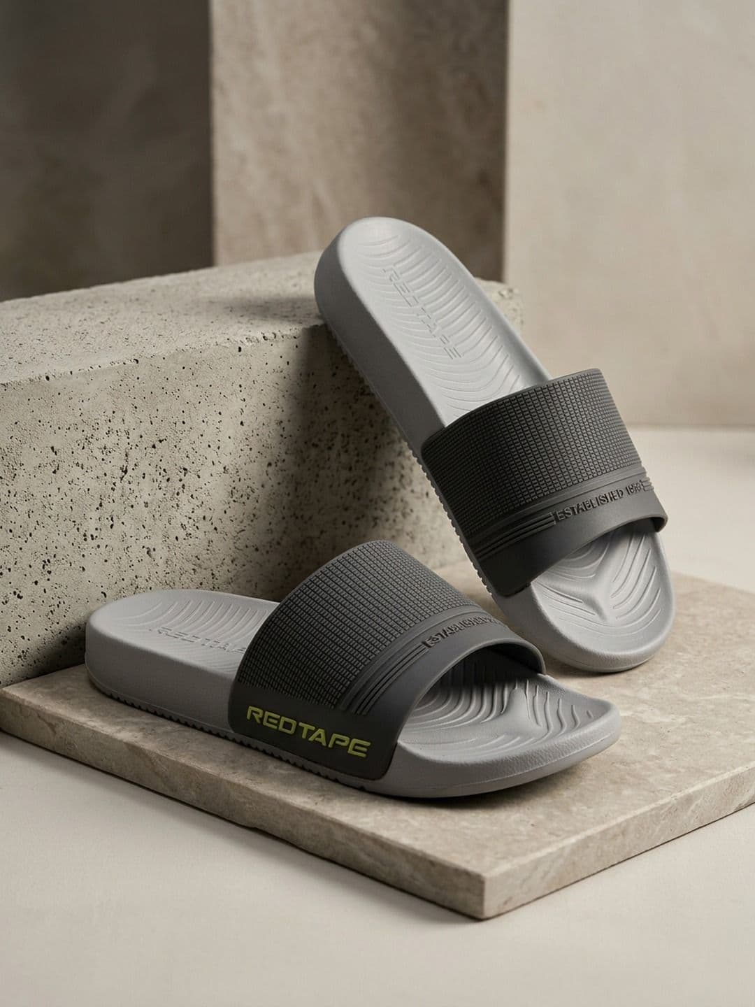 Red Tape Men Self Design Comfort Sliders - view 1