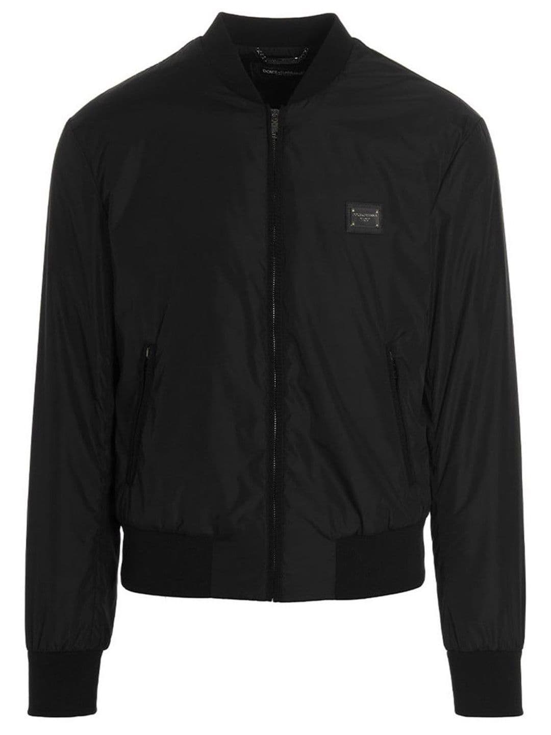 Dolce & Gabbana Black Logo Plaque Bomber Jacket - view 1