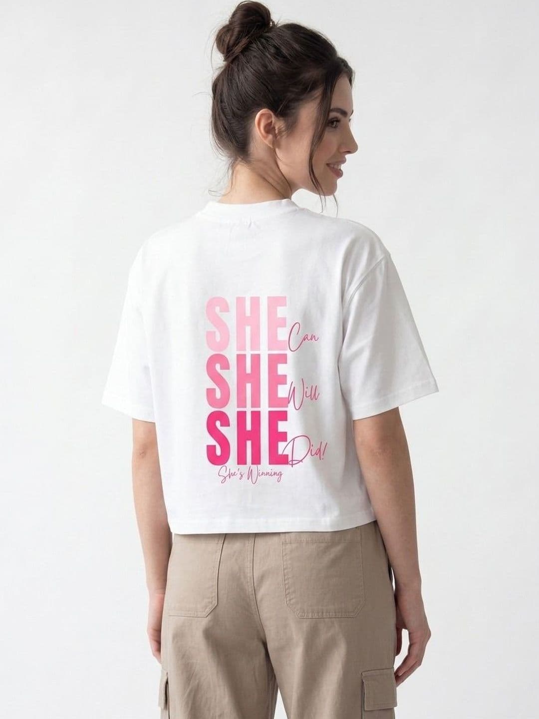 GIRL CNTRL Print Cotton Crop Top - view 1