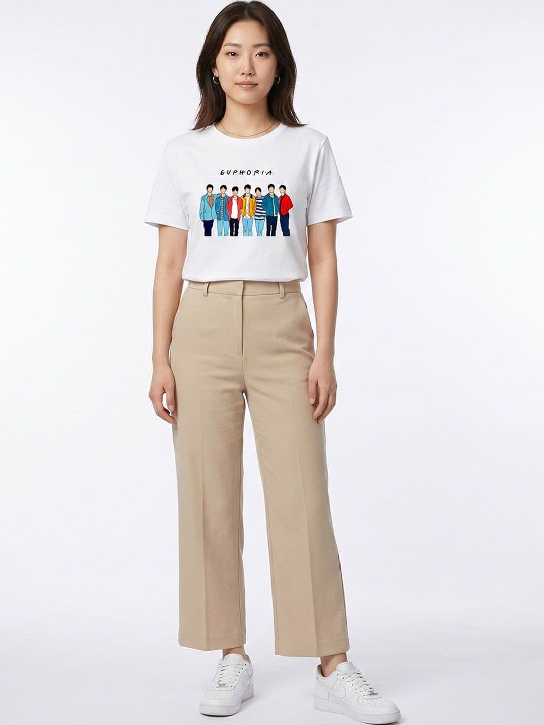 The Korhean Store Unisex BTS Euphoria Streetwear Regular Fit Graphic Printed Cotton Tshirt - view 1