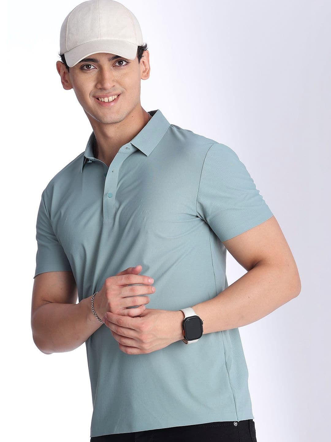 V-Mart Men Polo Collar Slim Fit T-shirt - view 1