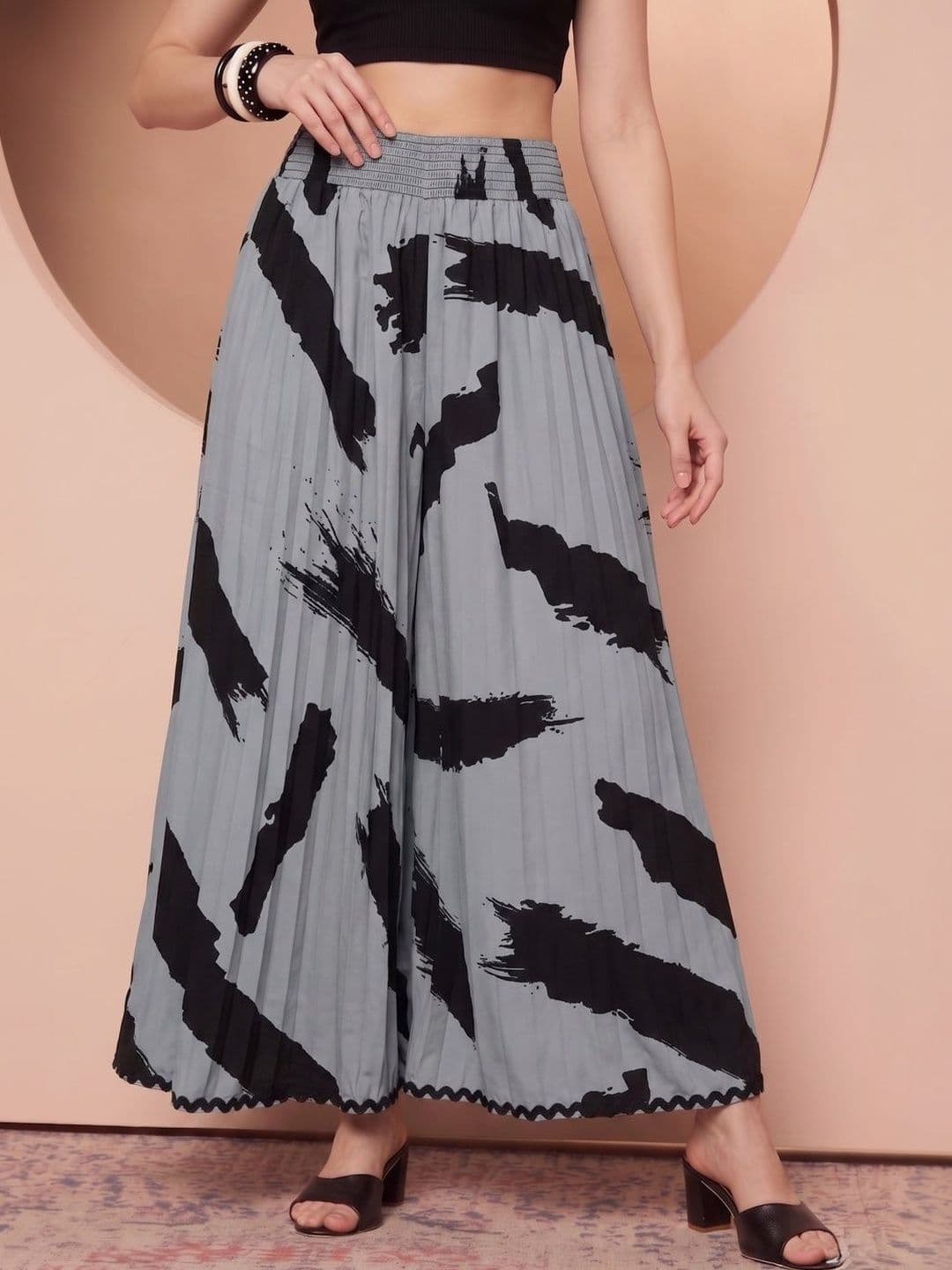 ZWERLON Women Abstract Maxi Flared Skirt - view 1