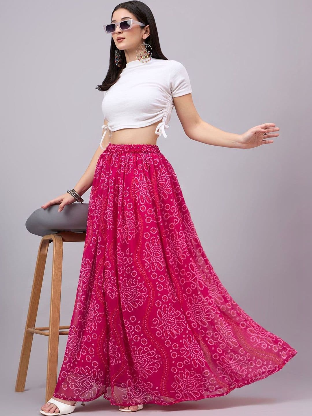 JDS LIFESTYLE Women Georgette Paisley Maxi Flared Skirt - view 1