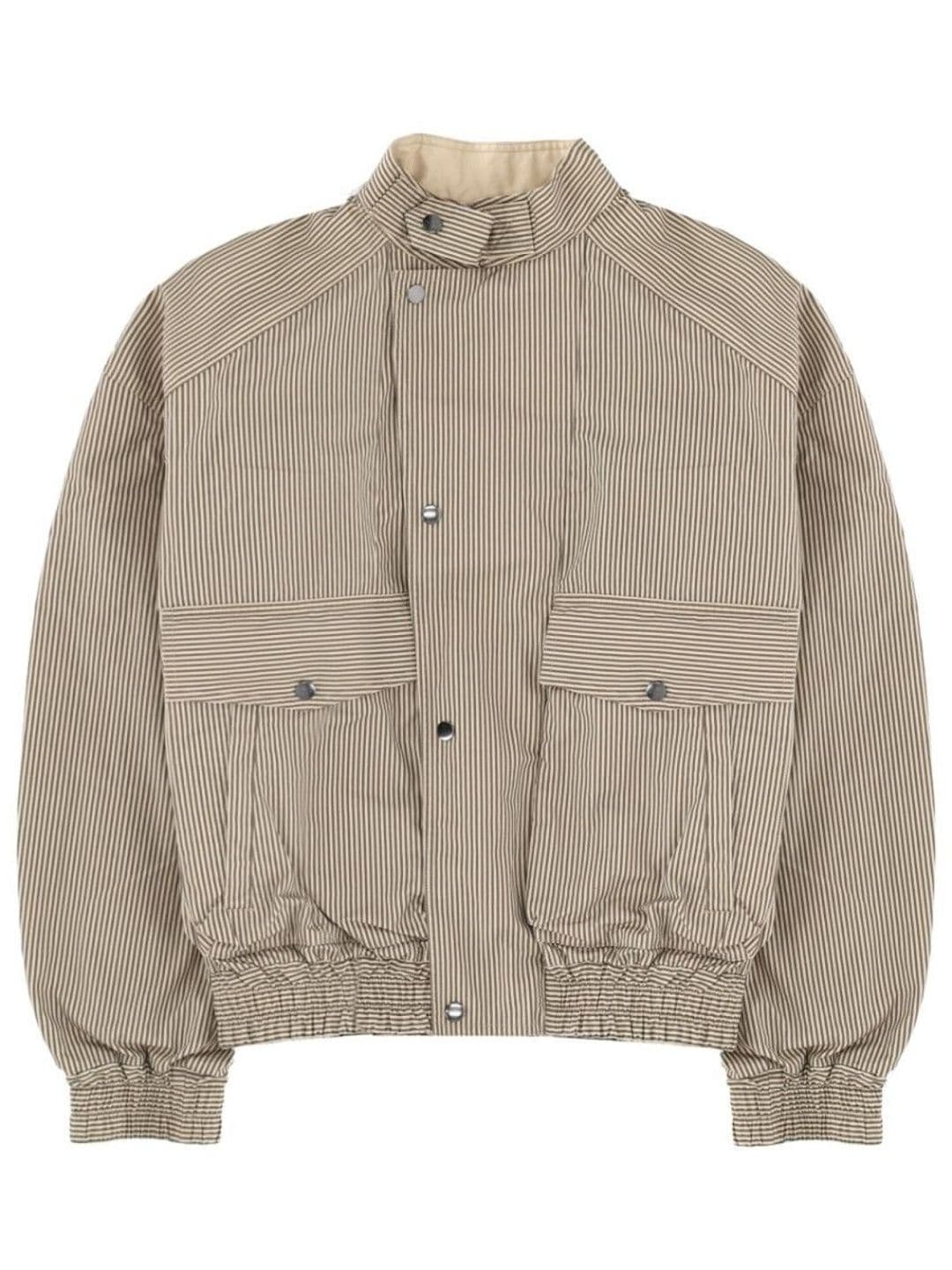 Isabel Marant Beige Stripes Band Collar Jacket - view 1