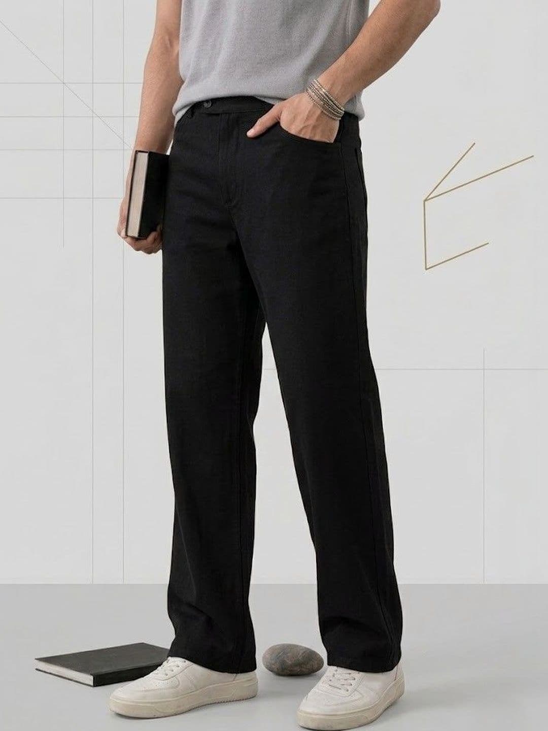 Niffar Fashion Men Wide Leg Mid-Rise Jeans - view 1