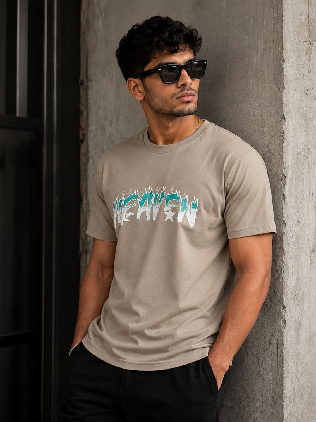 RINO7 Men Typography Round Neck Printed Regular T shirt - view 1