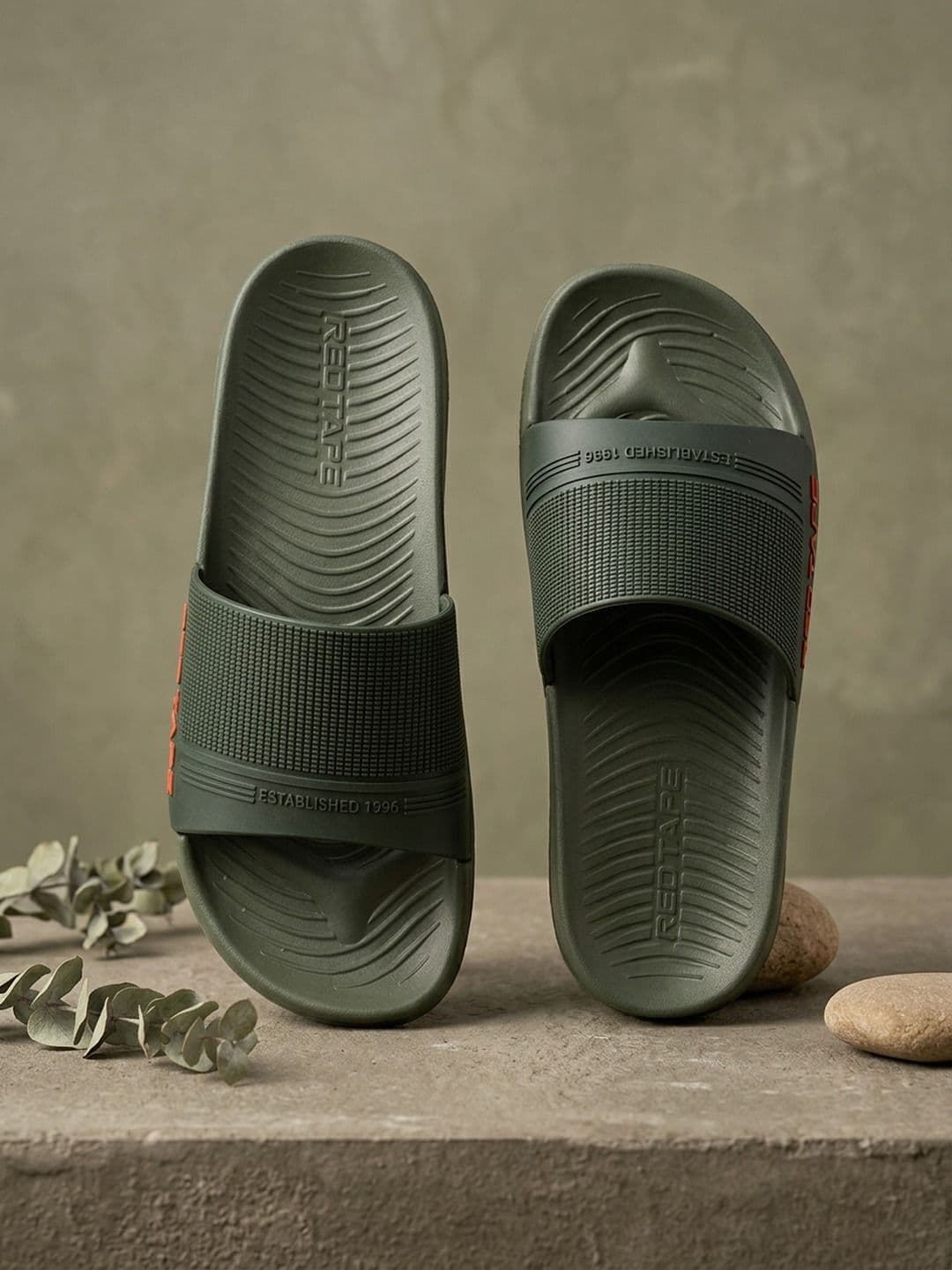 Red Tape Men Self Design Comfort Sliders - view 1