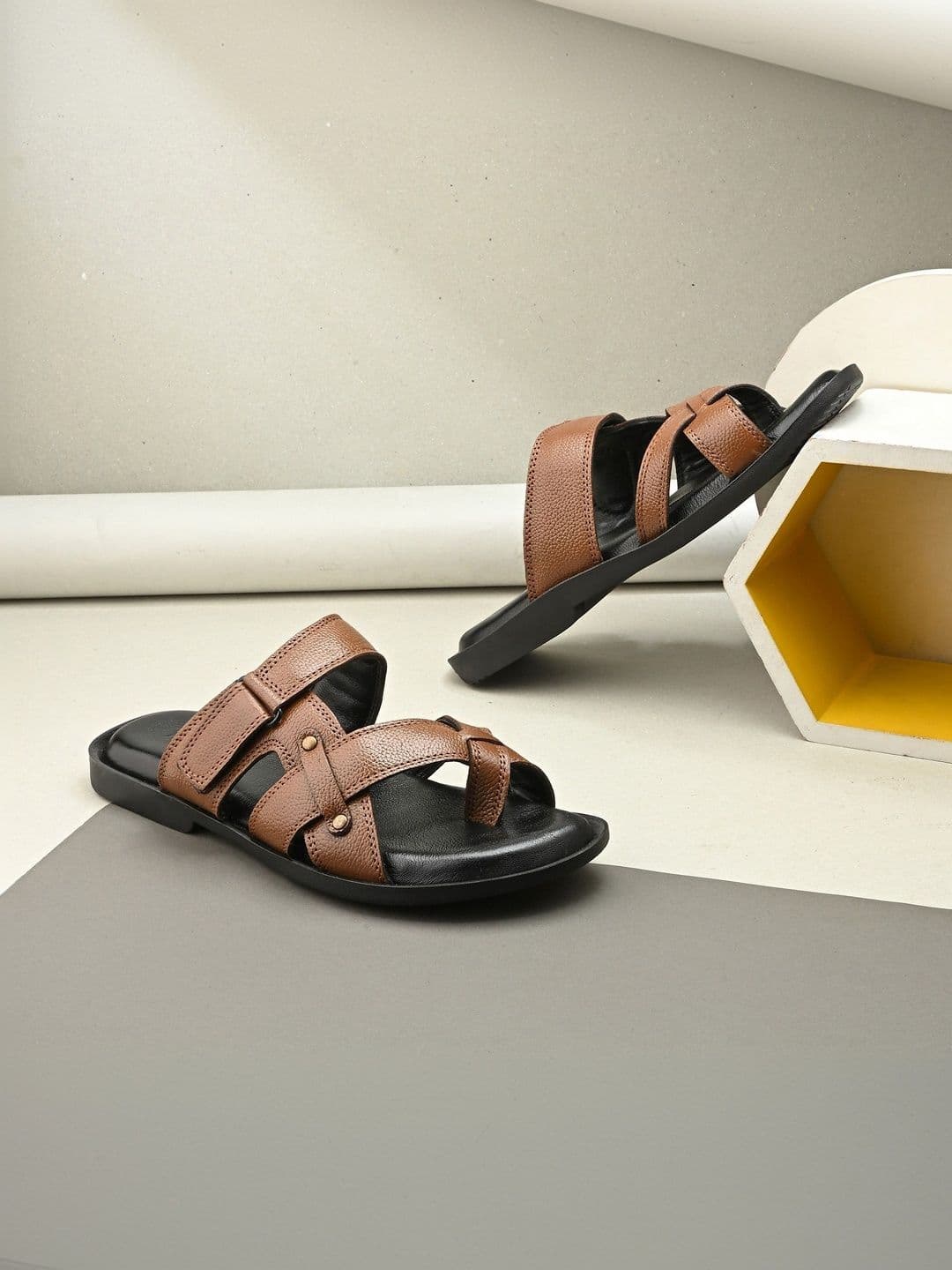 House of Pataudi Men Leather Comfort Sandals - view 1