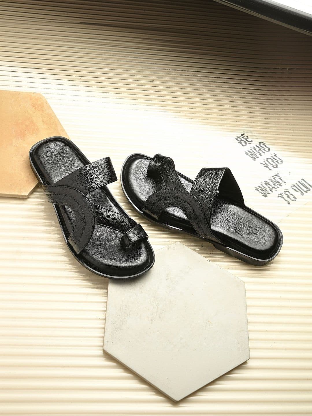 House of Pataudi Men Leather Shoe-Style Sandals - view 1