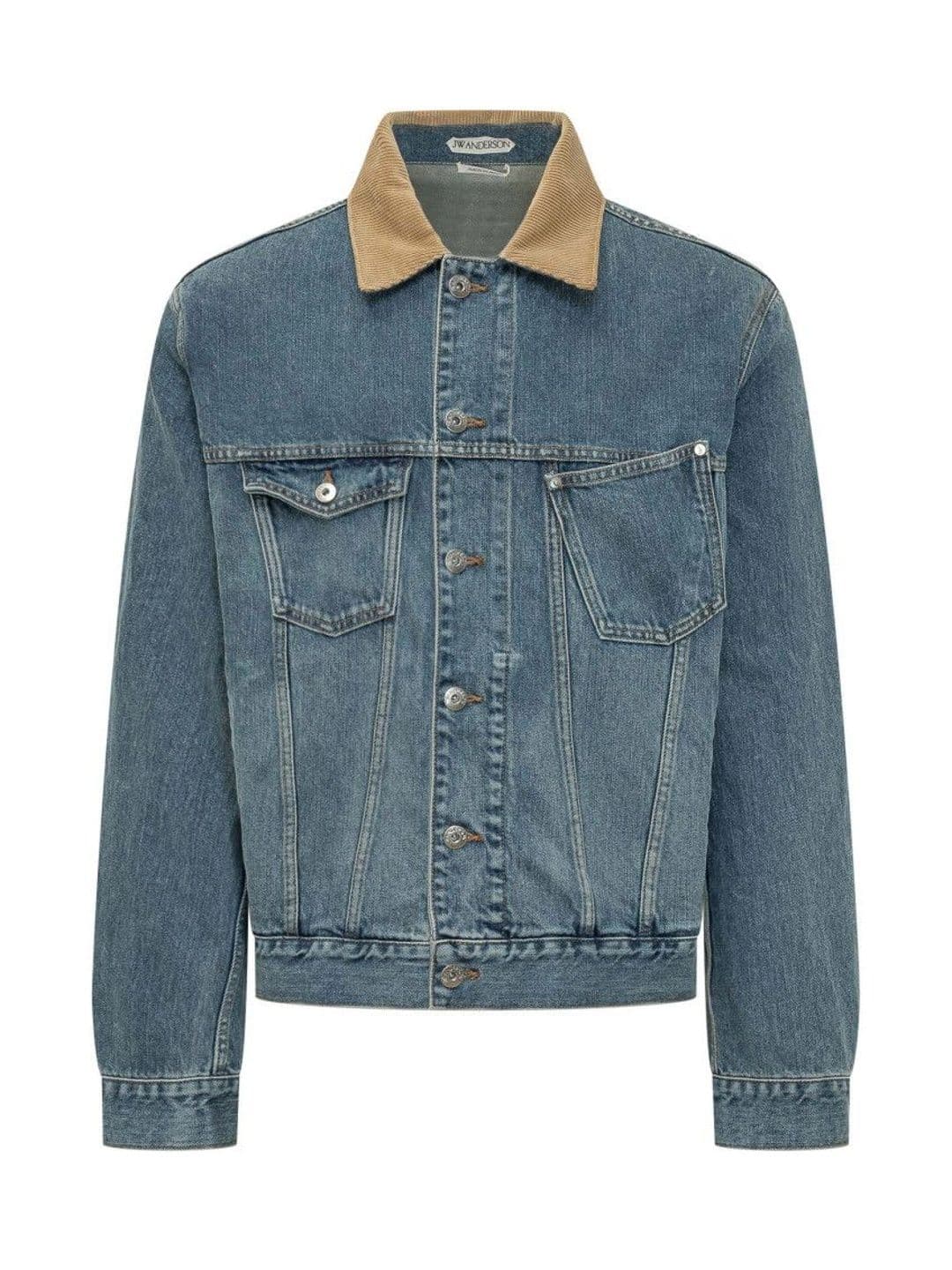JW Anderson Blue Solid Shirt Collar Jacket - view 1