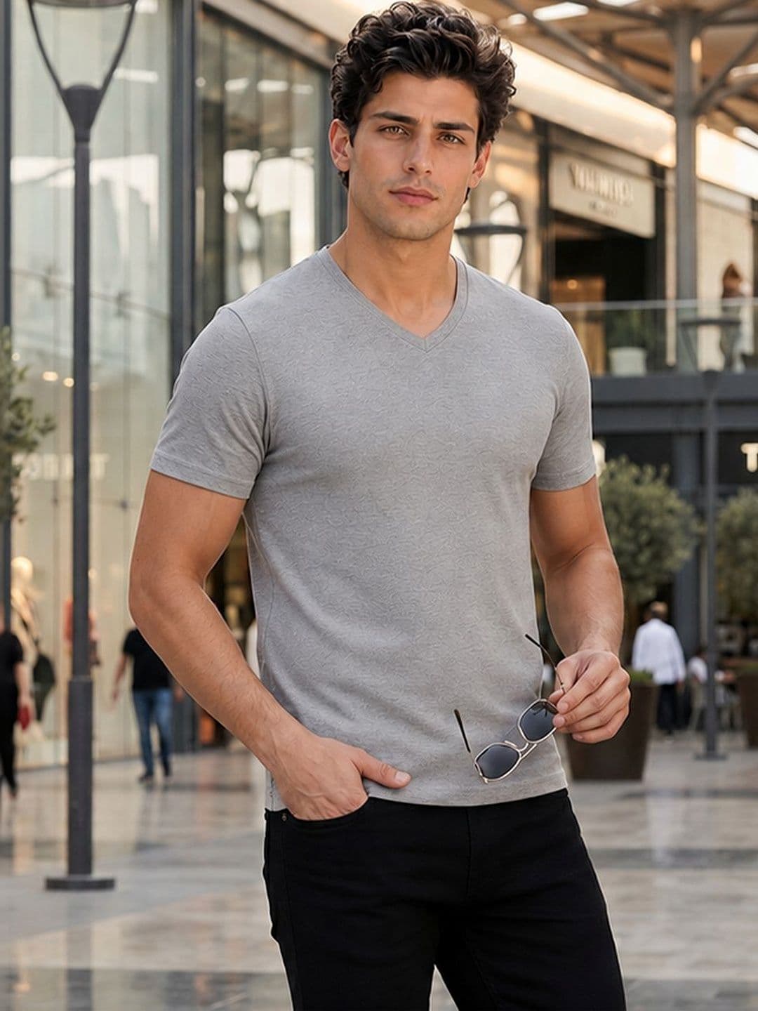 FBAR Men Solid V Neck Full Sleeve T Shirt - view 1
