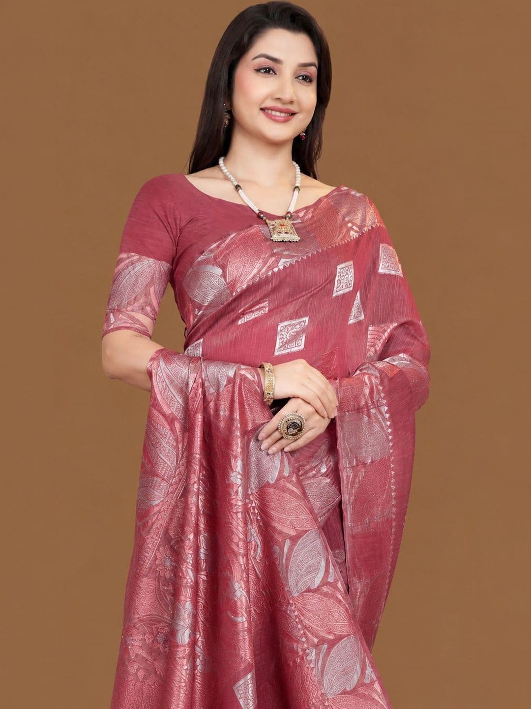 Prisan Women Gajari Woven Cotton Saree with Unstitched Blouse - view 1