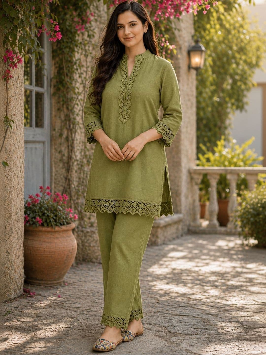 A2 Cloth Women Regular Thread Work Kurta with Trousers - view 1