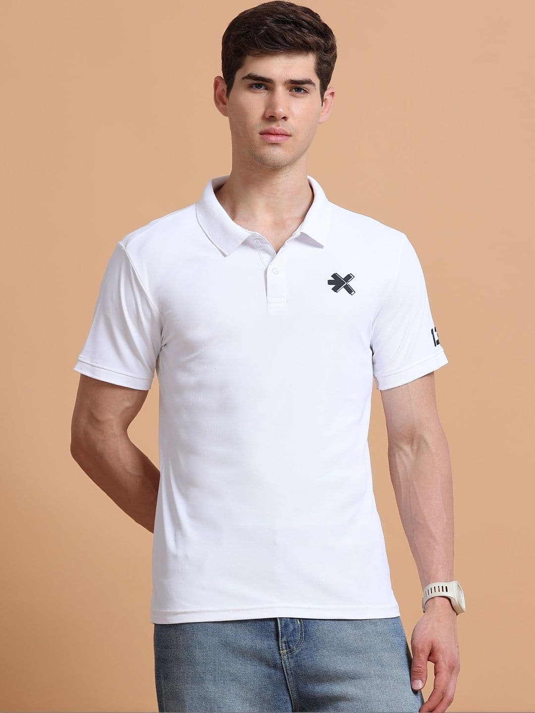 HRX by Hrithik Roshan Men Brand Logo Polo Collar T-shirt - view 1
