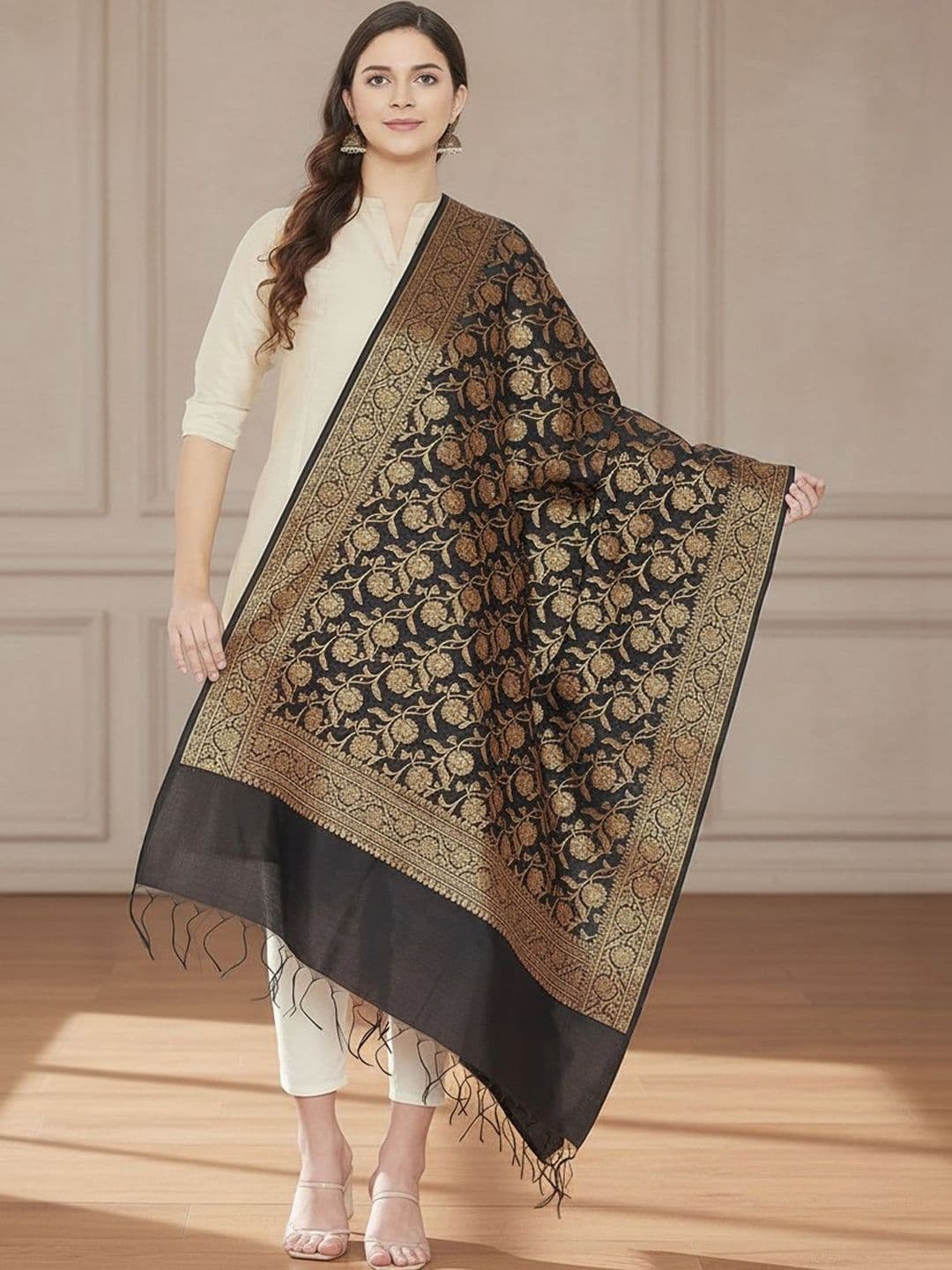 KALINI Women Banarasi Woven Dupatta - view 1