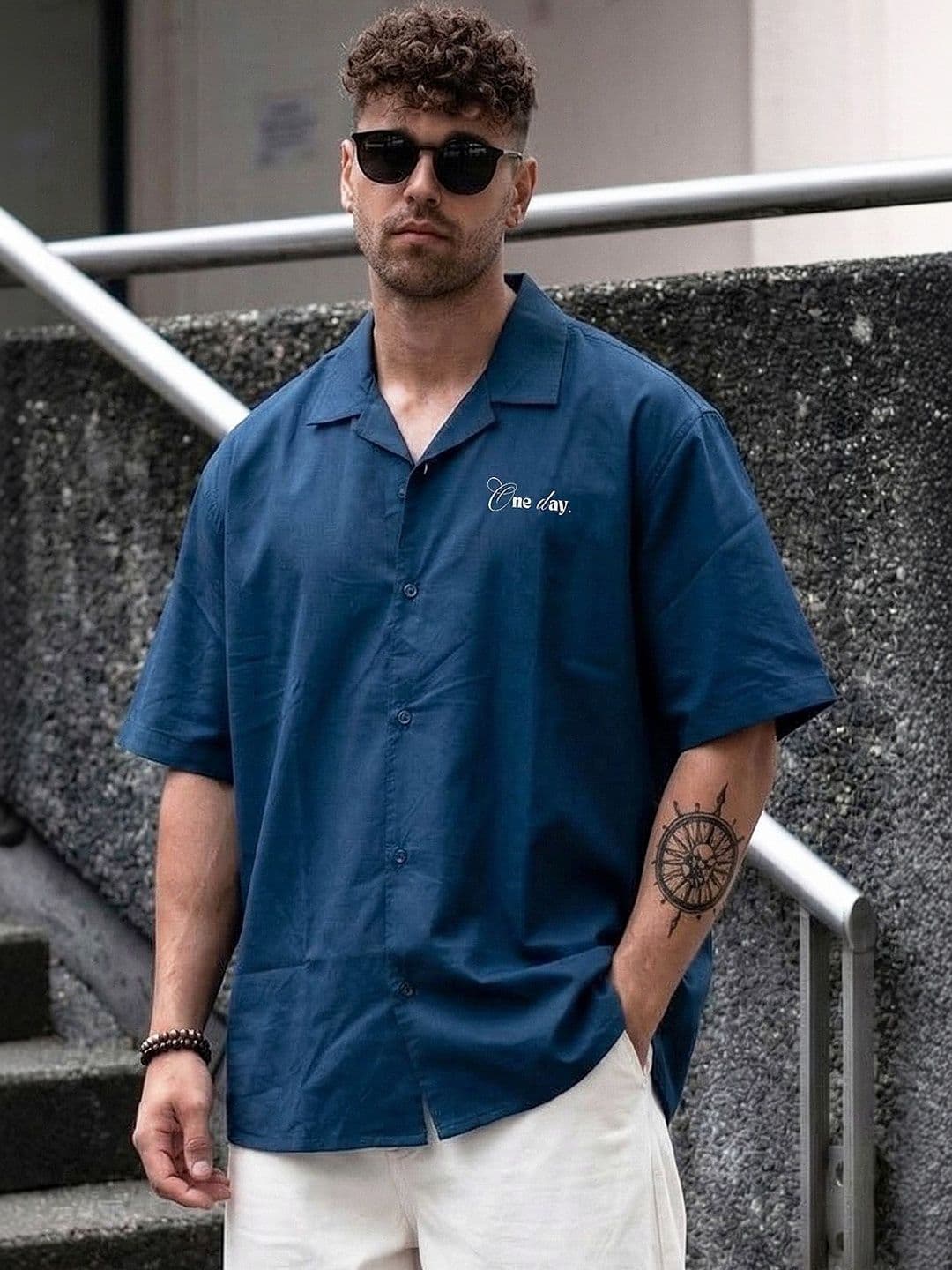 VEIRDO Oversized Camp Superhero Cotton Short Sleeves Fit Shirt - view 1