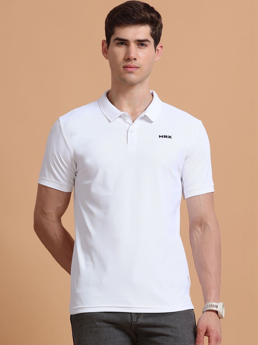 HRX by Hrithik Roshan Men Brand Logo Polo Collar Pockets T-shirt - view 1