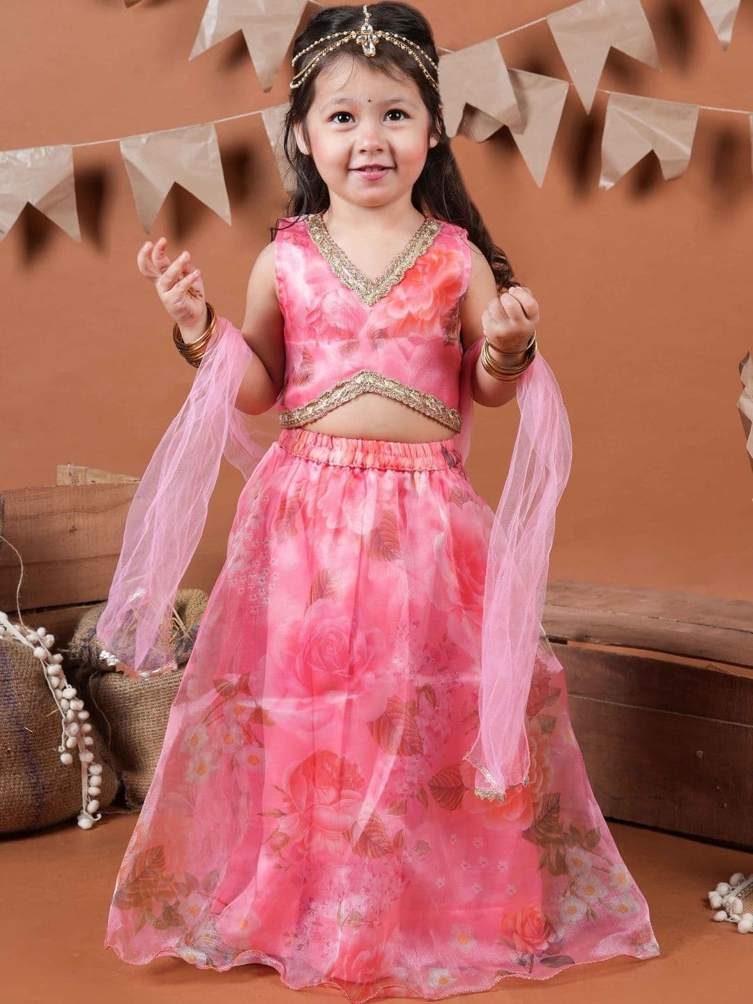 Titrit Girls Printed Ready to Wear Lehenga & Blouse With Dupatta - view 1