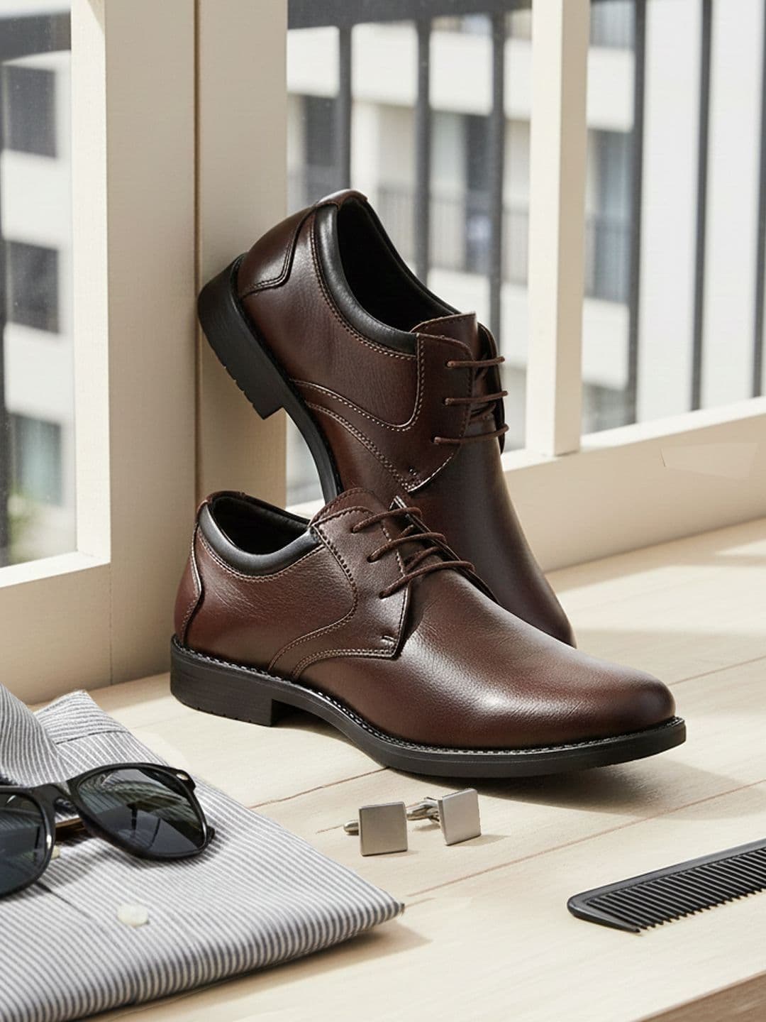 Khadims Men Textured Formal Derbys - view 1