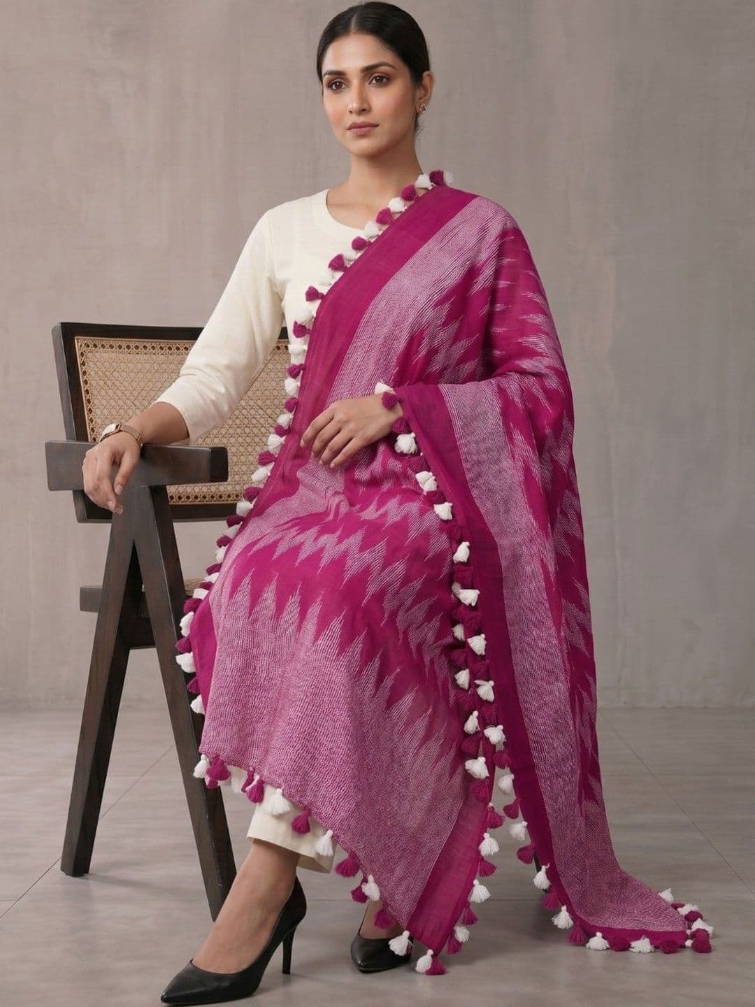 Navibhu Woven Design Ikat Dupatta - view 1