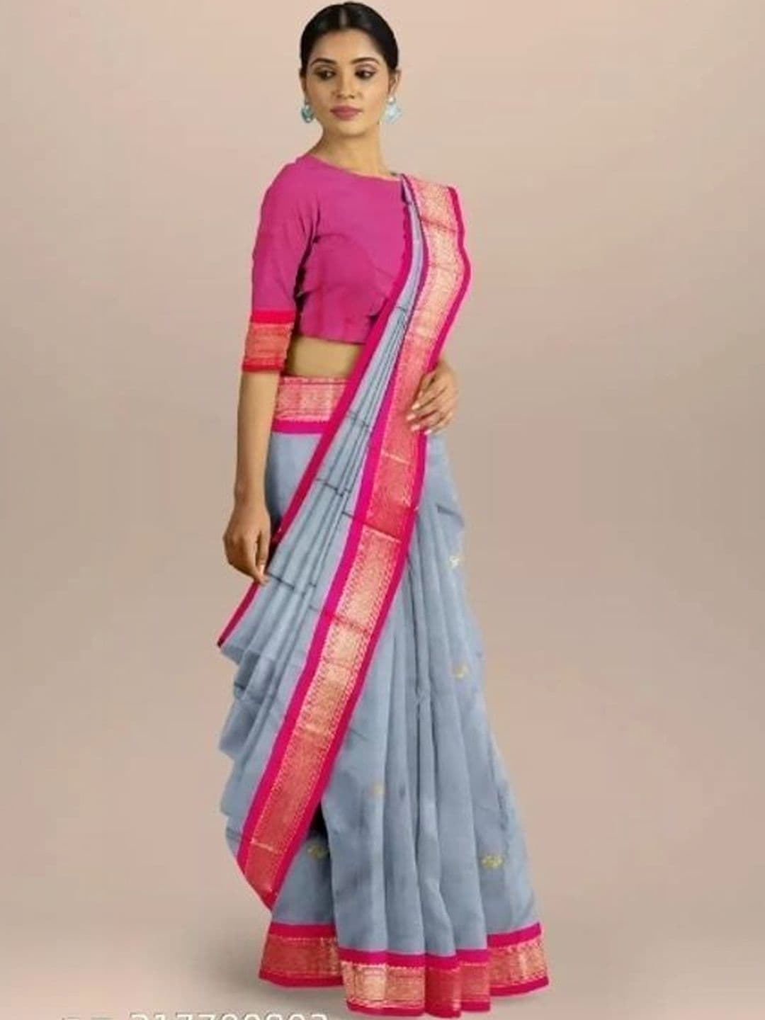H B CREATION Zari Saree - view 1