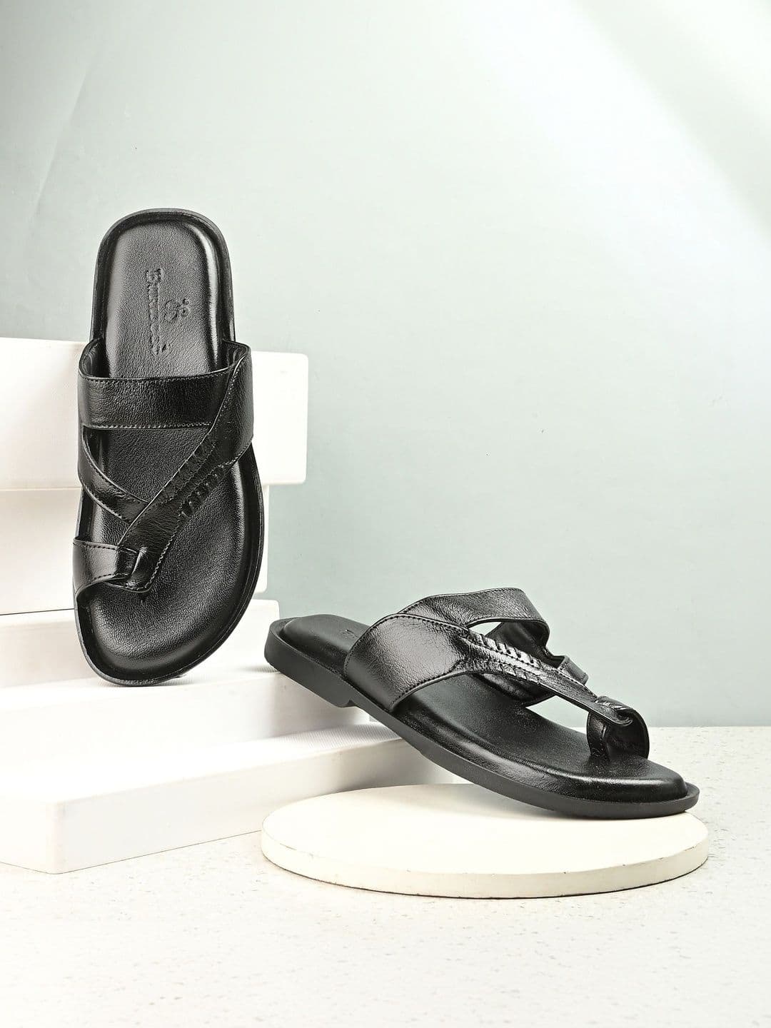 House of Pataudi Men Leather Shoe-Style Sandals - view 1