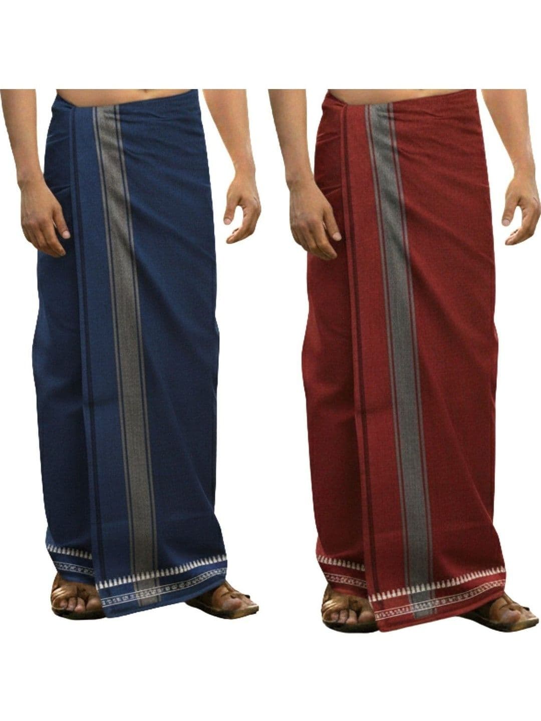 Sharan Elegance Men Striped Cotton Dhoti Dhotis - view 1