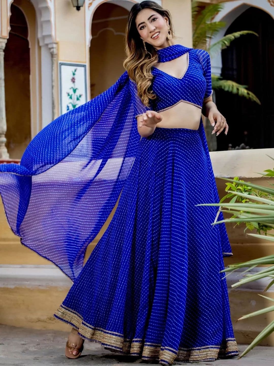 PILUDI HOUSE Embellished Semi-Stitched Lehenga & Unstitched Blouse With Dupatta - view 1