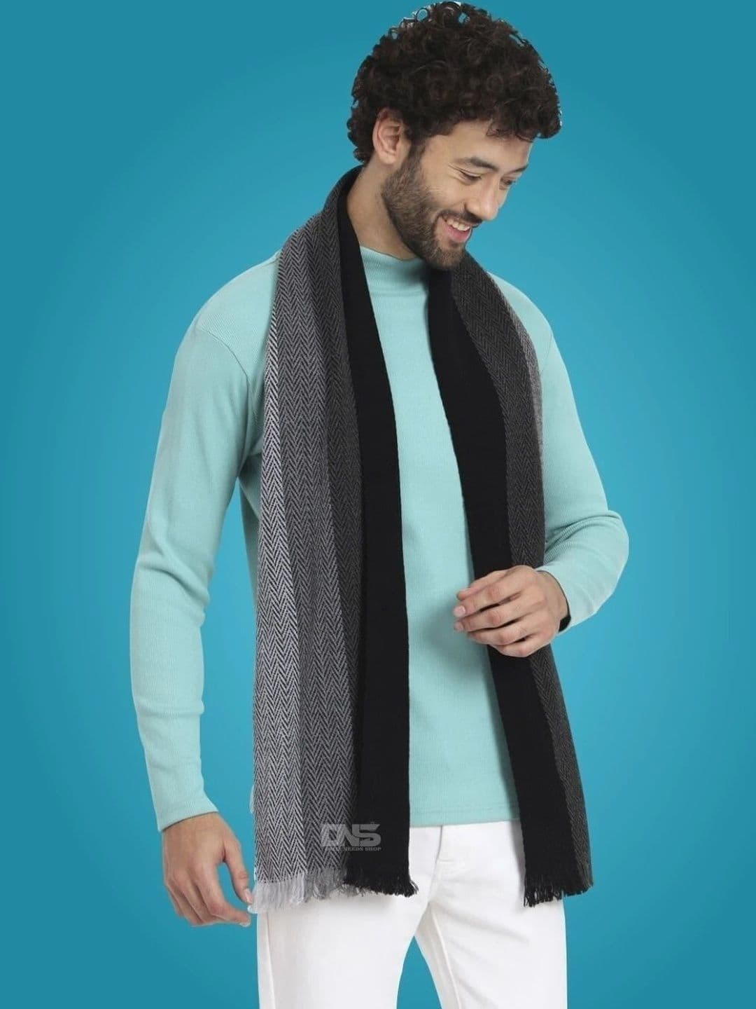 Daily Needs Shop Men Patterned Merino Wool Mufflers - view 1
