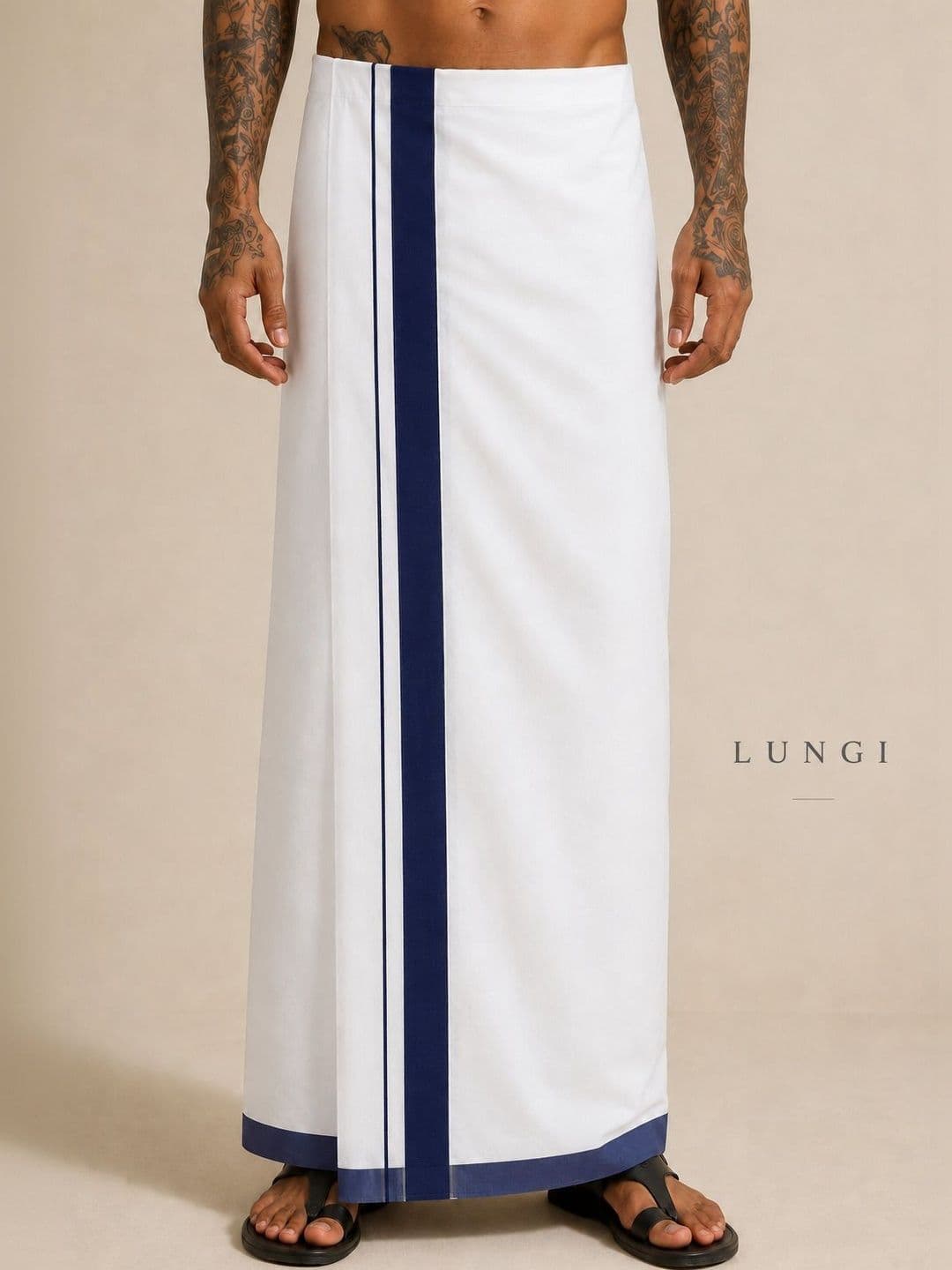 Shyam Handloom Men Striped Cotton Dhoti Dhotis - view 1