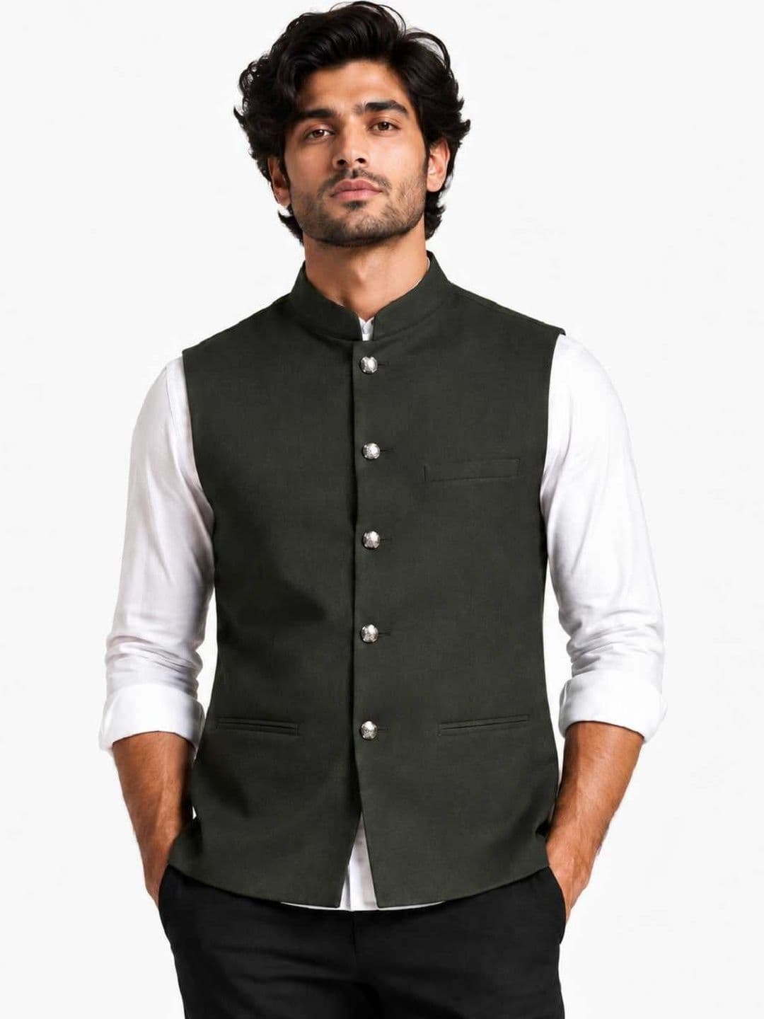 NATURE CRAFT Woven Nehru Jackets - view 1
