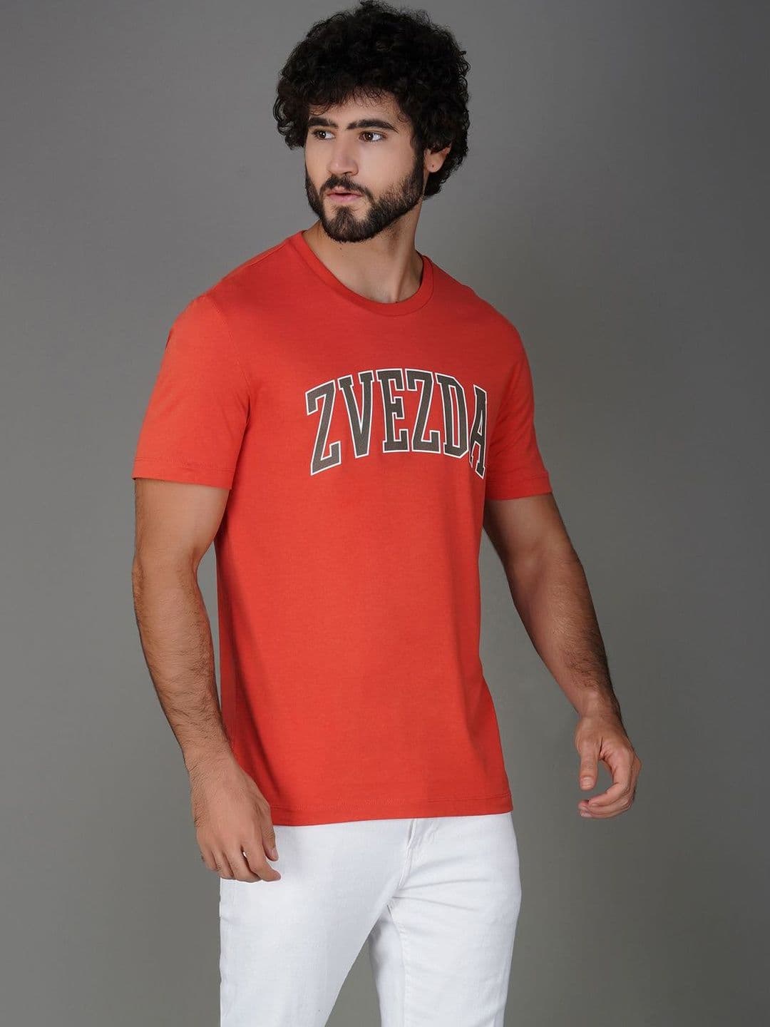 ZVEZDA Men Typography Printed Slim Fit T-shirt - view 1