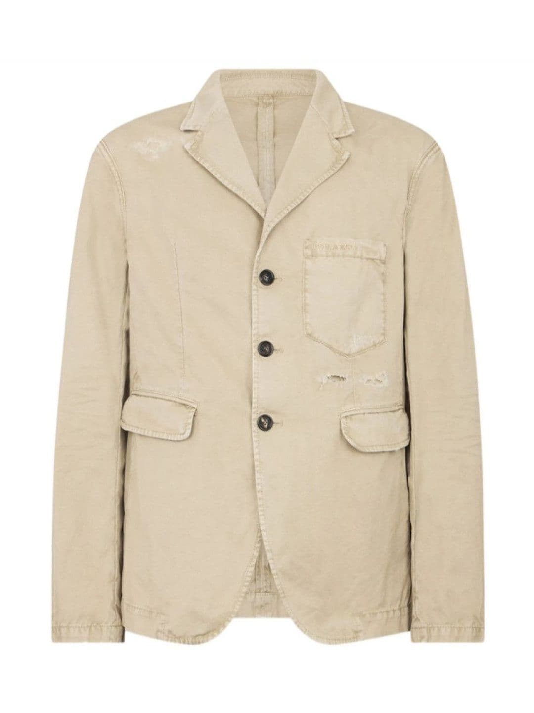 Dsquared2 Beige Solid Notched Lapel Blazer - view 1