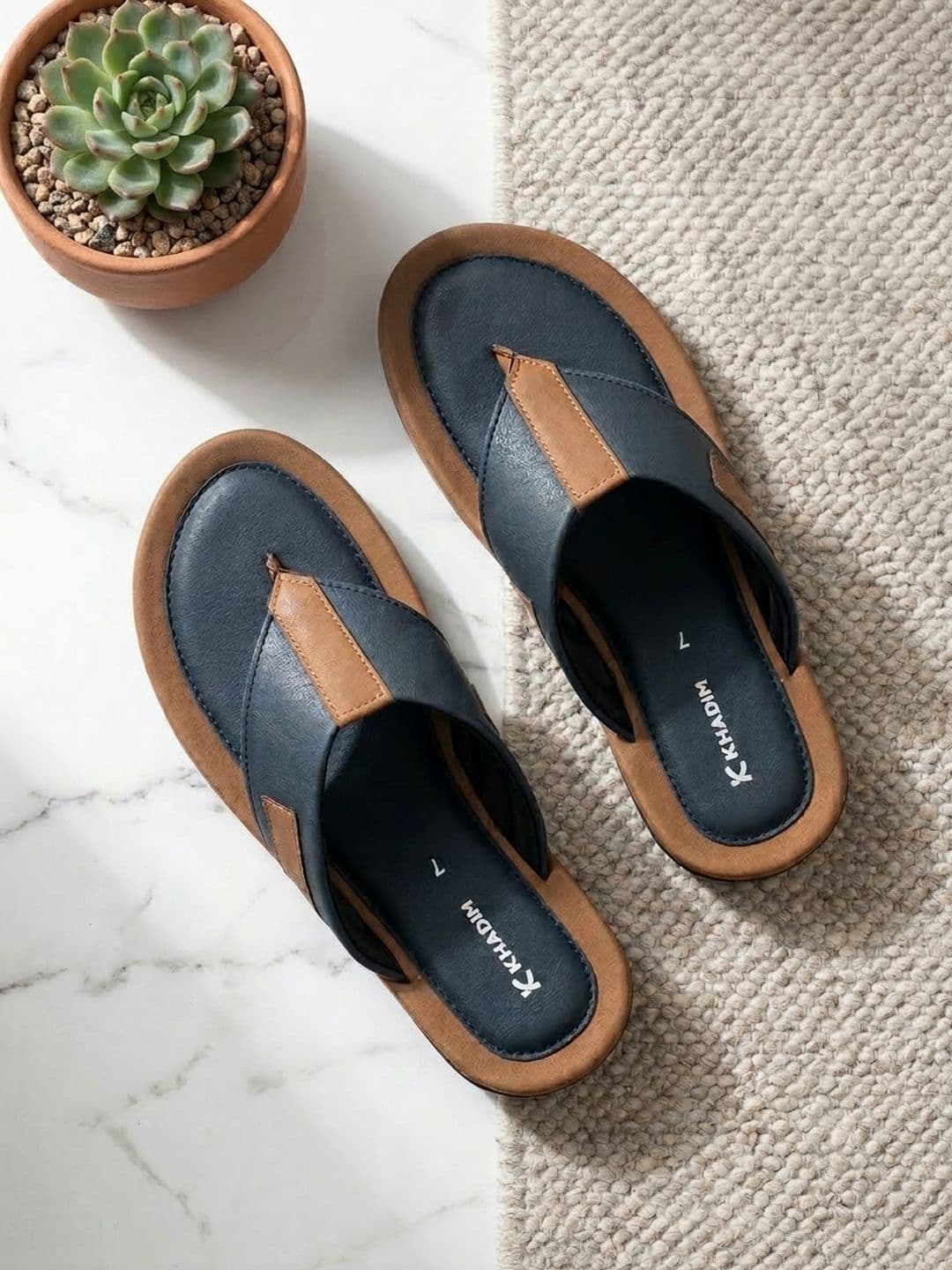Khadims Men Colourblocked Thong Flip-Flops - view 1