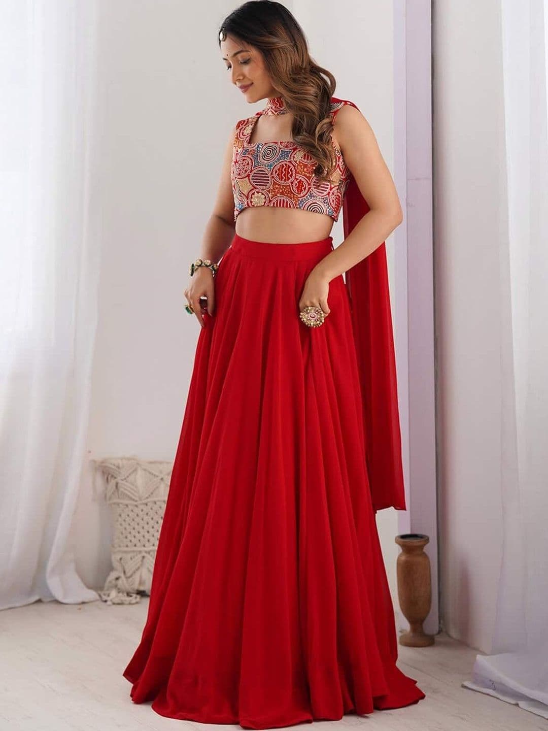 PILUDI HOUSE Printed Ready to Wear Lehenga & Blouse With Dupatta - view 1