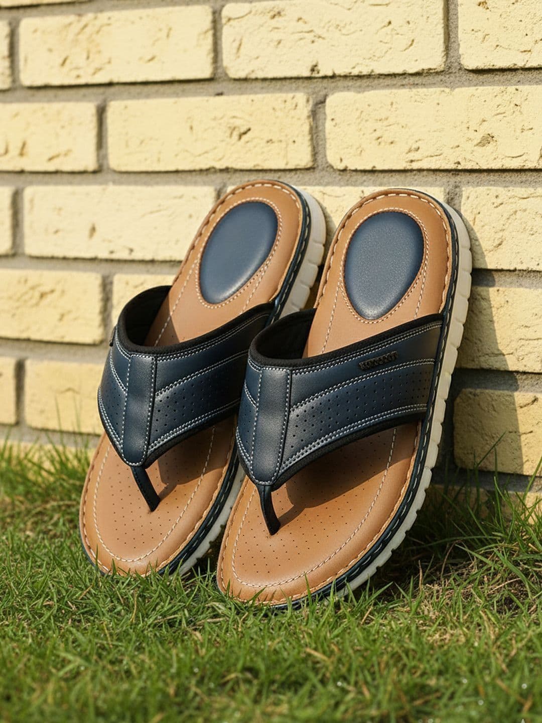 Khadims Men Softouch Navy Casual Thong Flip-Flops - view 1
