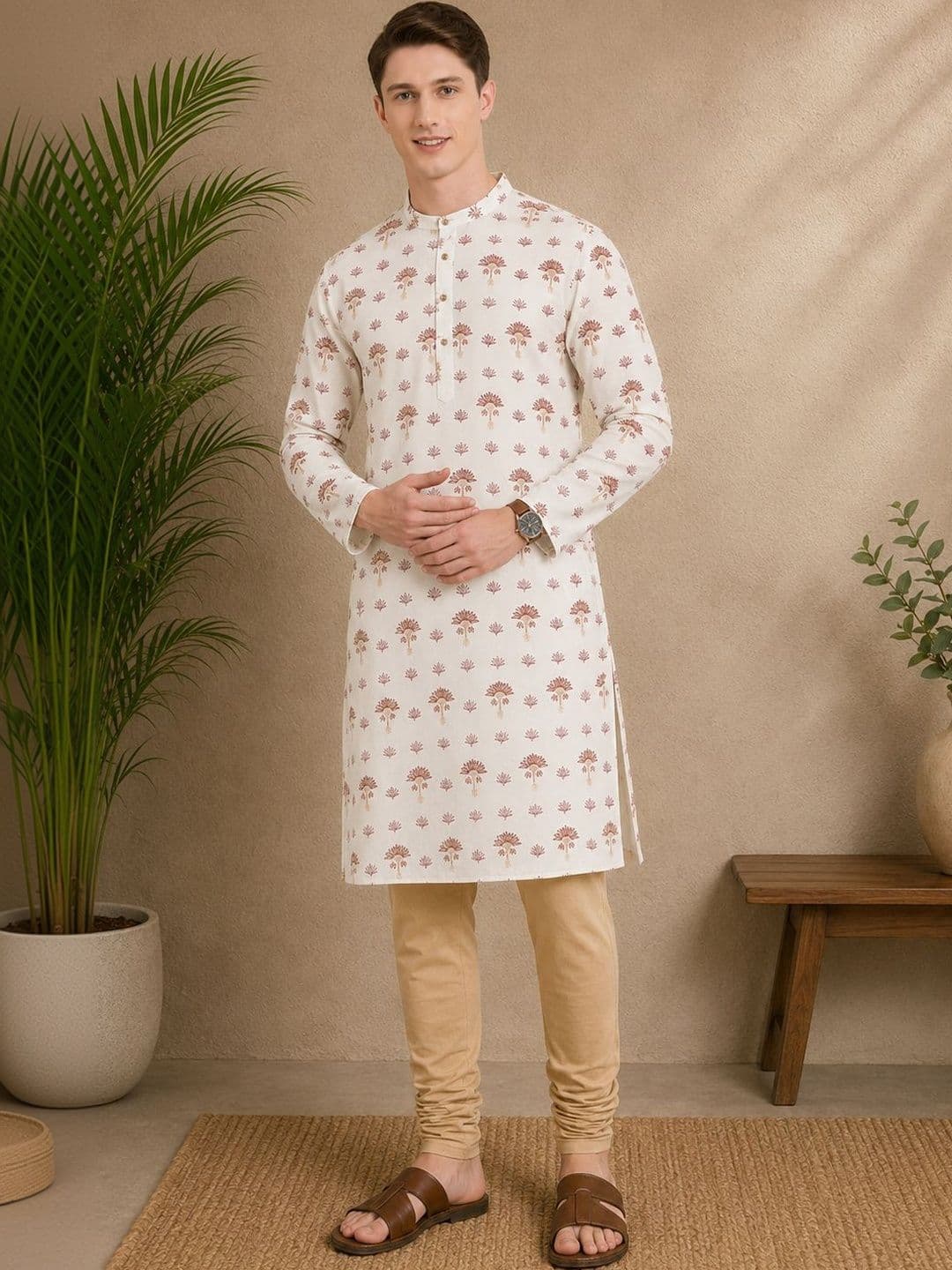 House of Pataudi Men Ethnic Motifs Printed Indie Prints Kurta - view 1