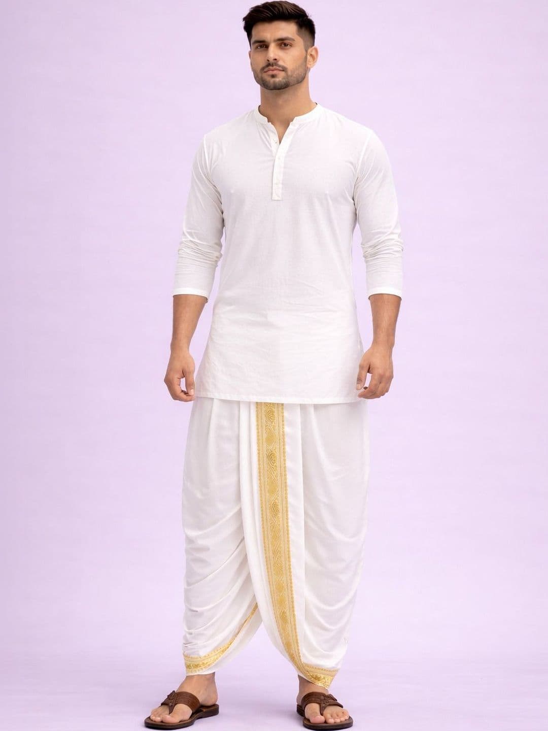 Shyam Handloom Men Embroidered Dhoti Dhotis - view 1