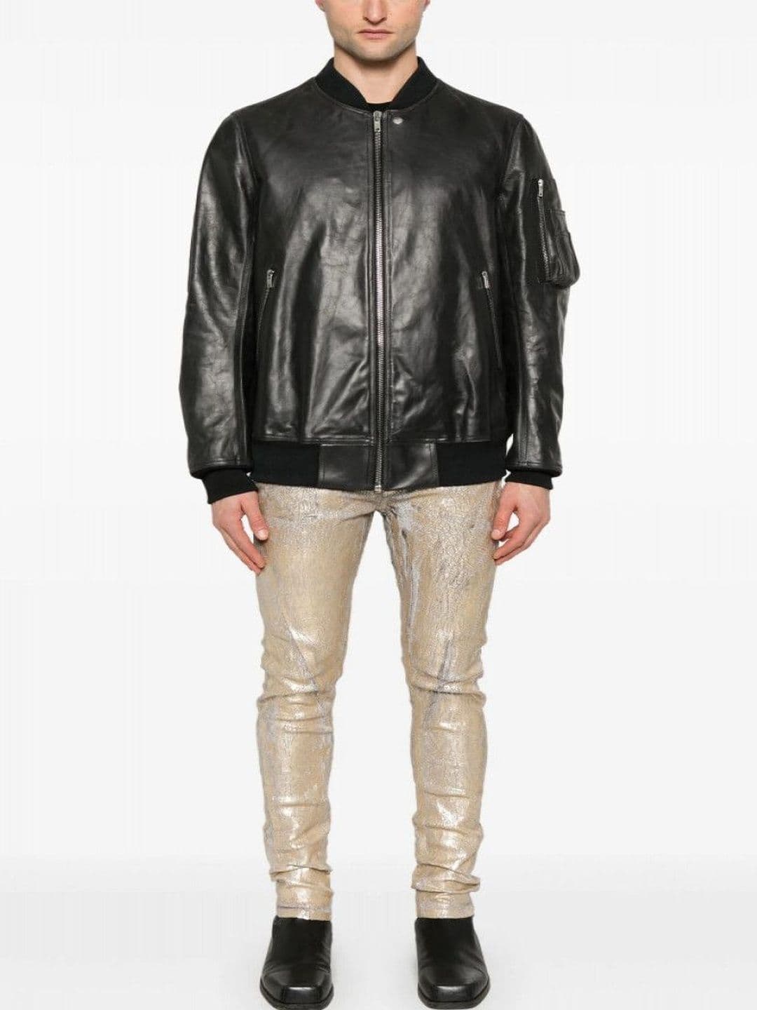 Rick Owens Black Leather Jacket - view 1
