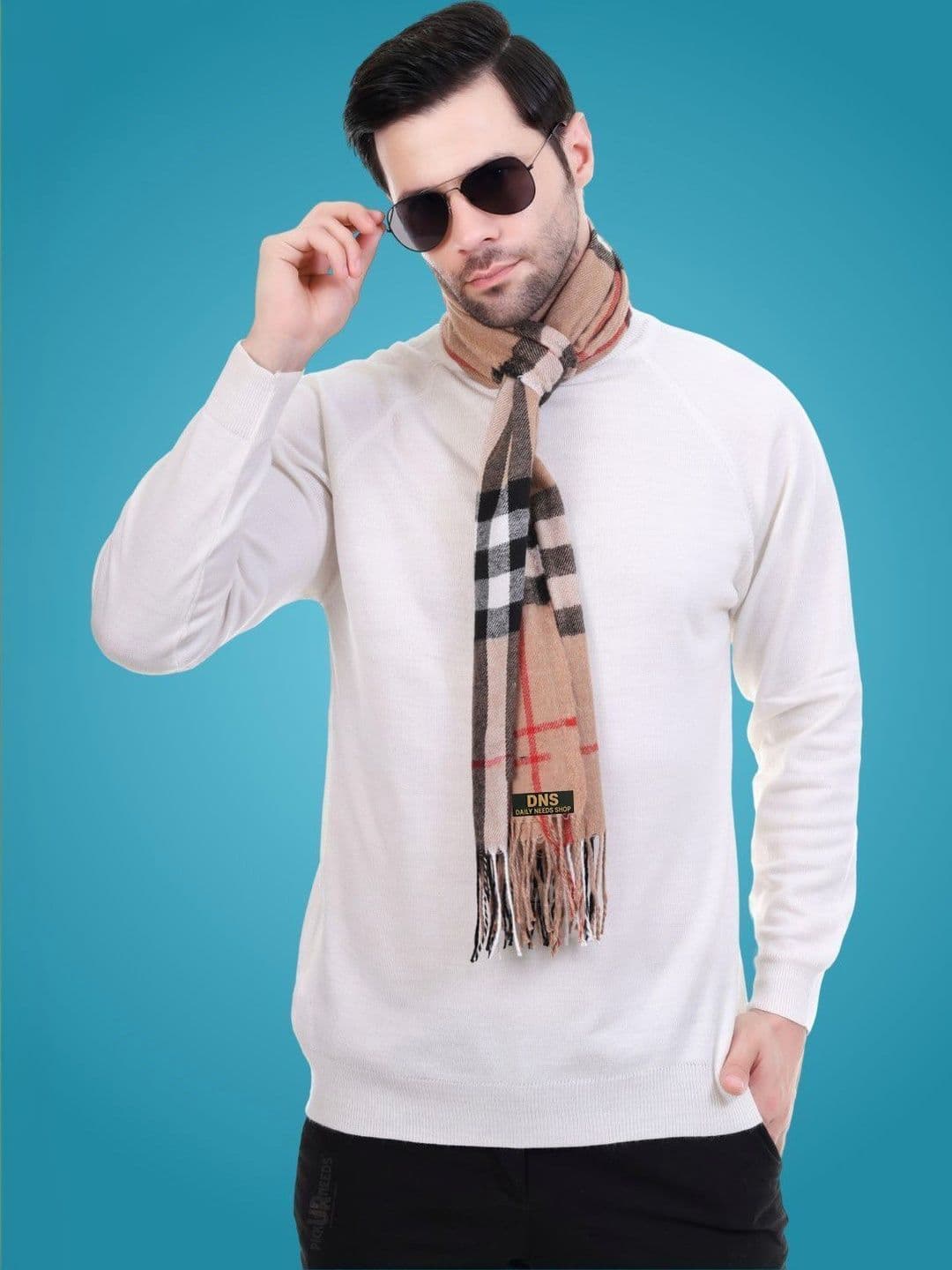 Daily Needs Shop Men Checked Merino Wool Mufflers - view 1