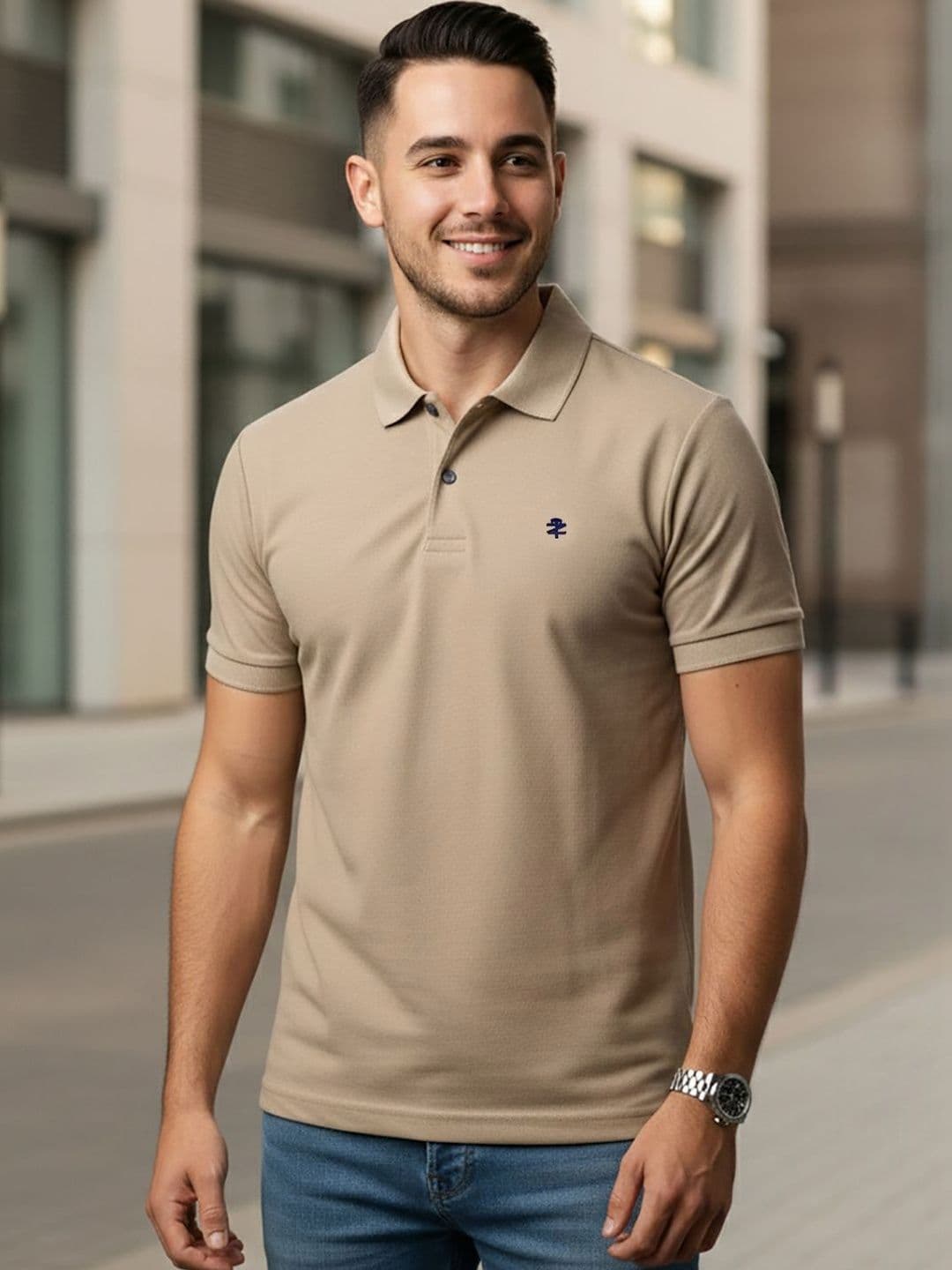 Moda Rapido Men Brand Logo Polo Collar T-shirt - view 1