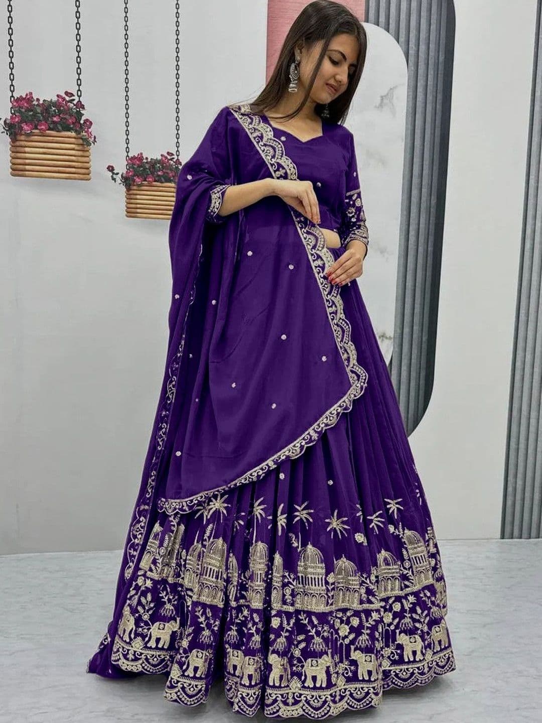 all about you Embroidered Ready to Wear Lehenga & Blouse With Dupatta - view 1
