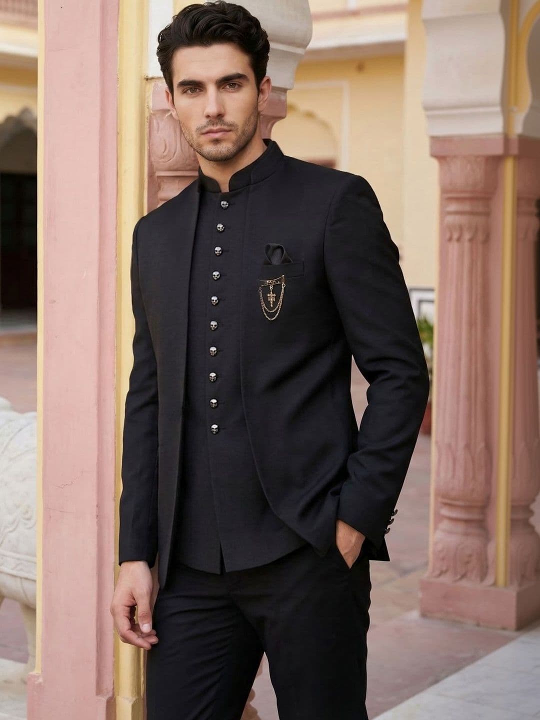 Jompers Mandarin Collar Jodhpuri Suits - view 1