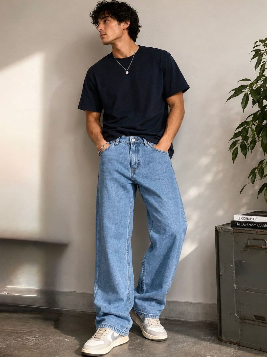 Line out line Men Mid-Rise Jeans