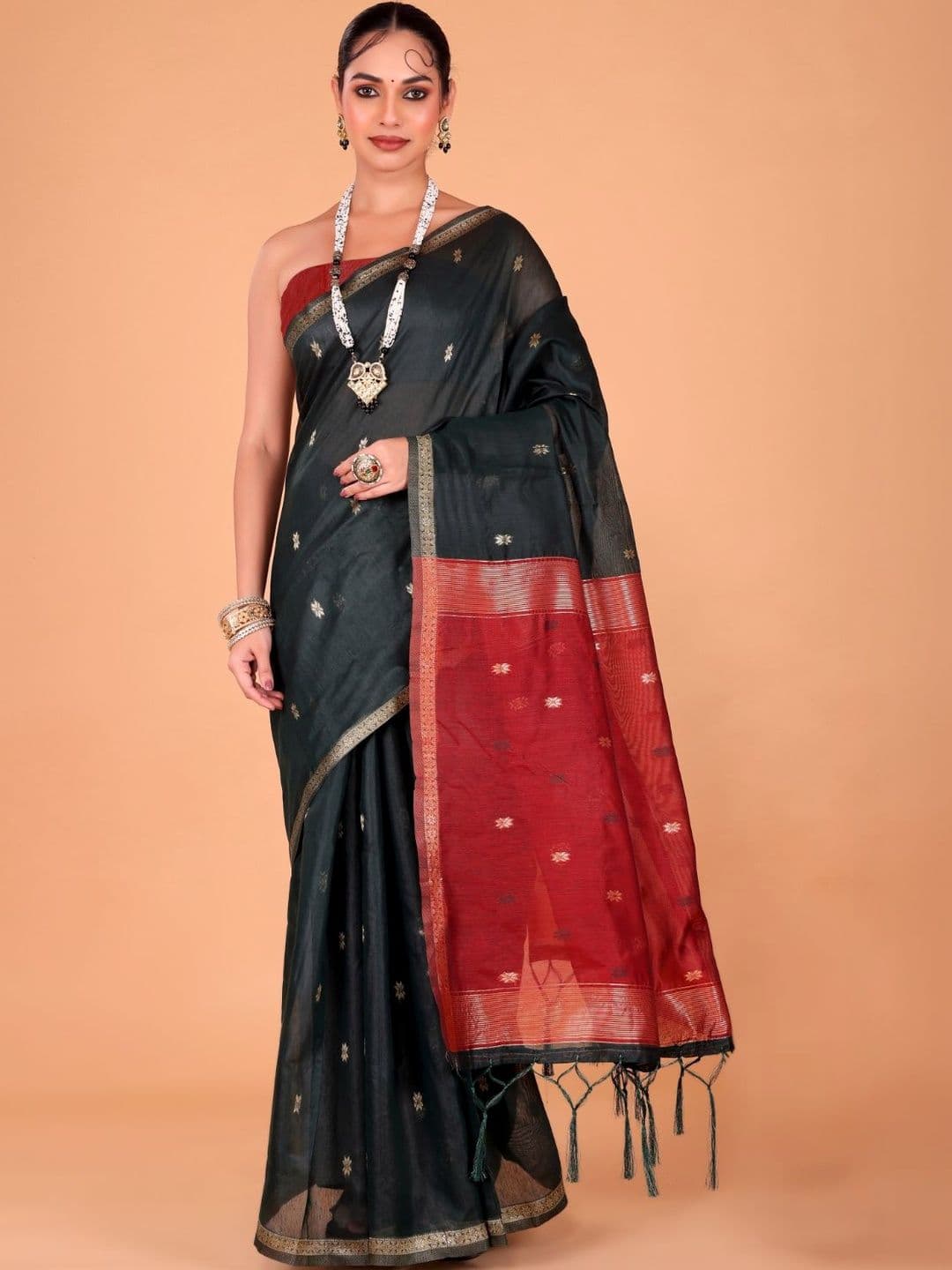 KALINI Woven Design Zari Art Silk Handloom Banarasi Saree - view 1