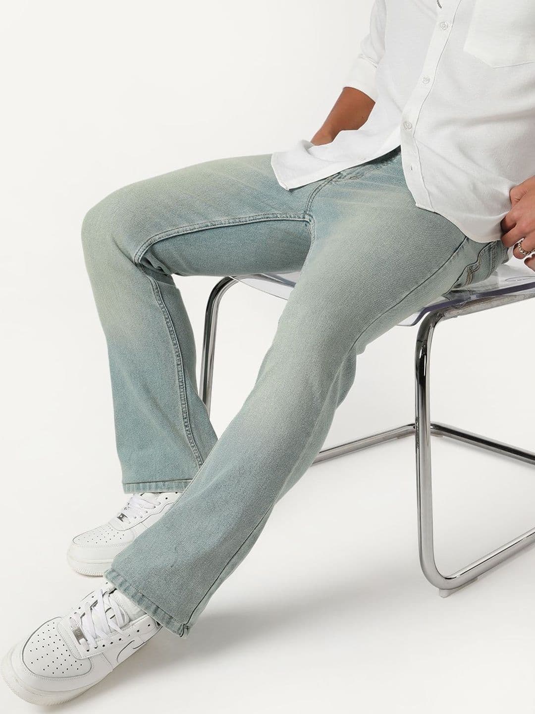 Urbano Fashion Men Bootcut Mid-Rise Mildly Distressed Stretchable Jeans - view 1