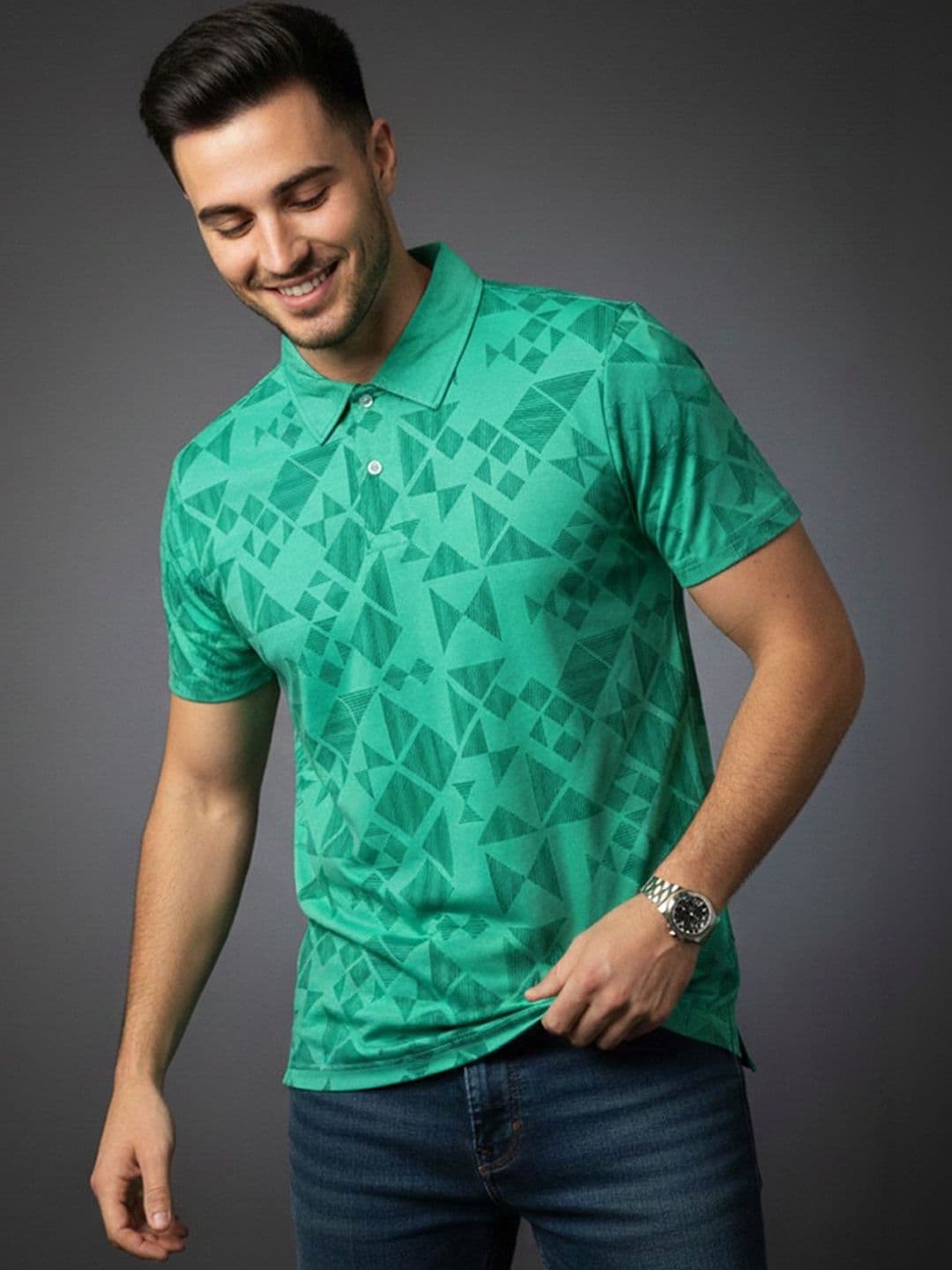 Moda Rapido Men Printed Polo Collar T-shirt - view 1
