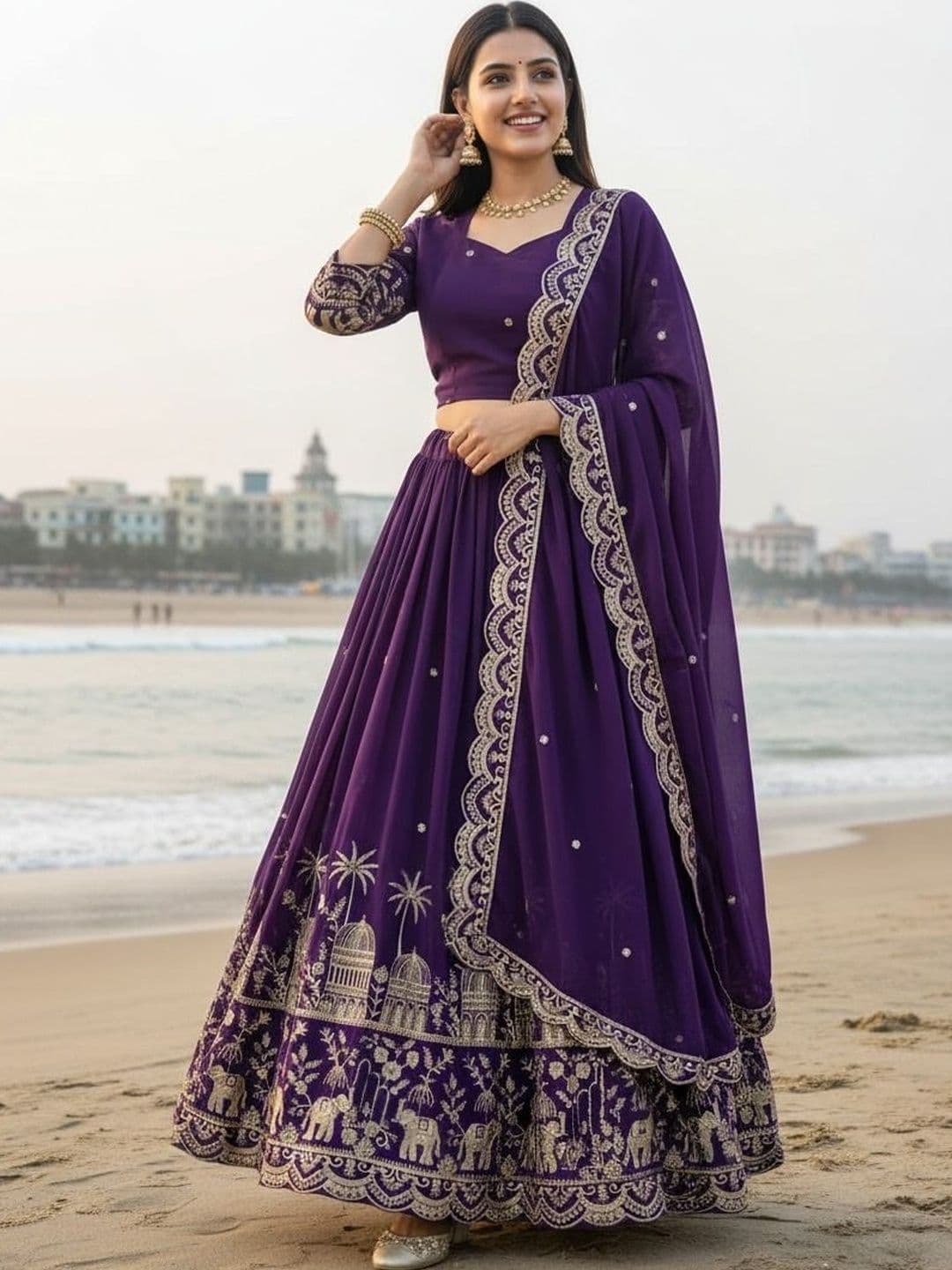 all about you Embroidered Ready to Wear Lehenga & Blouse With Dupatta - view 1